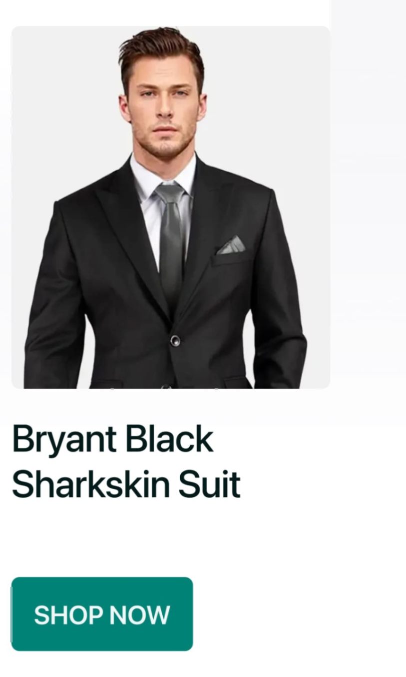 Bryant Black Sharkskin Suit