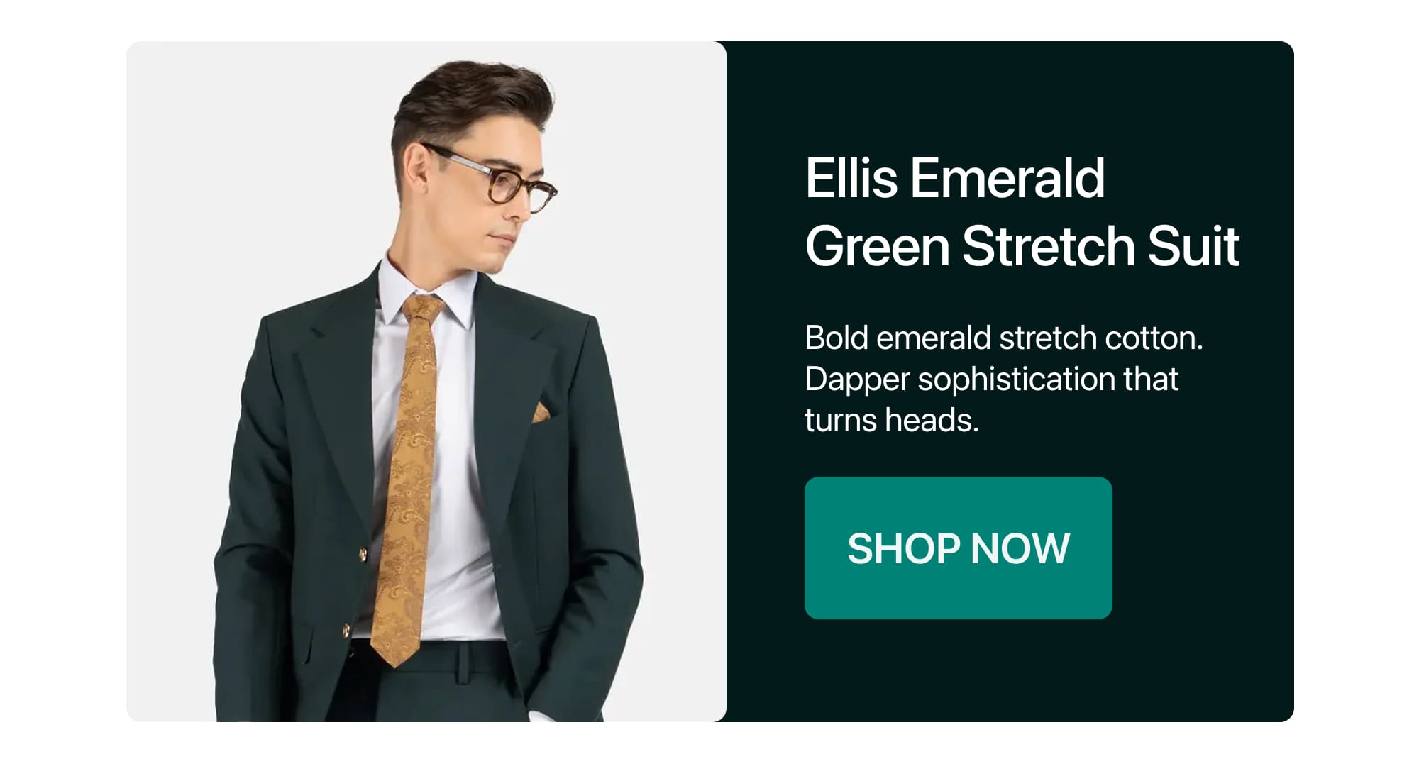 Ellis Emerald Green Stretch Suit