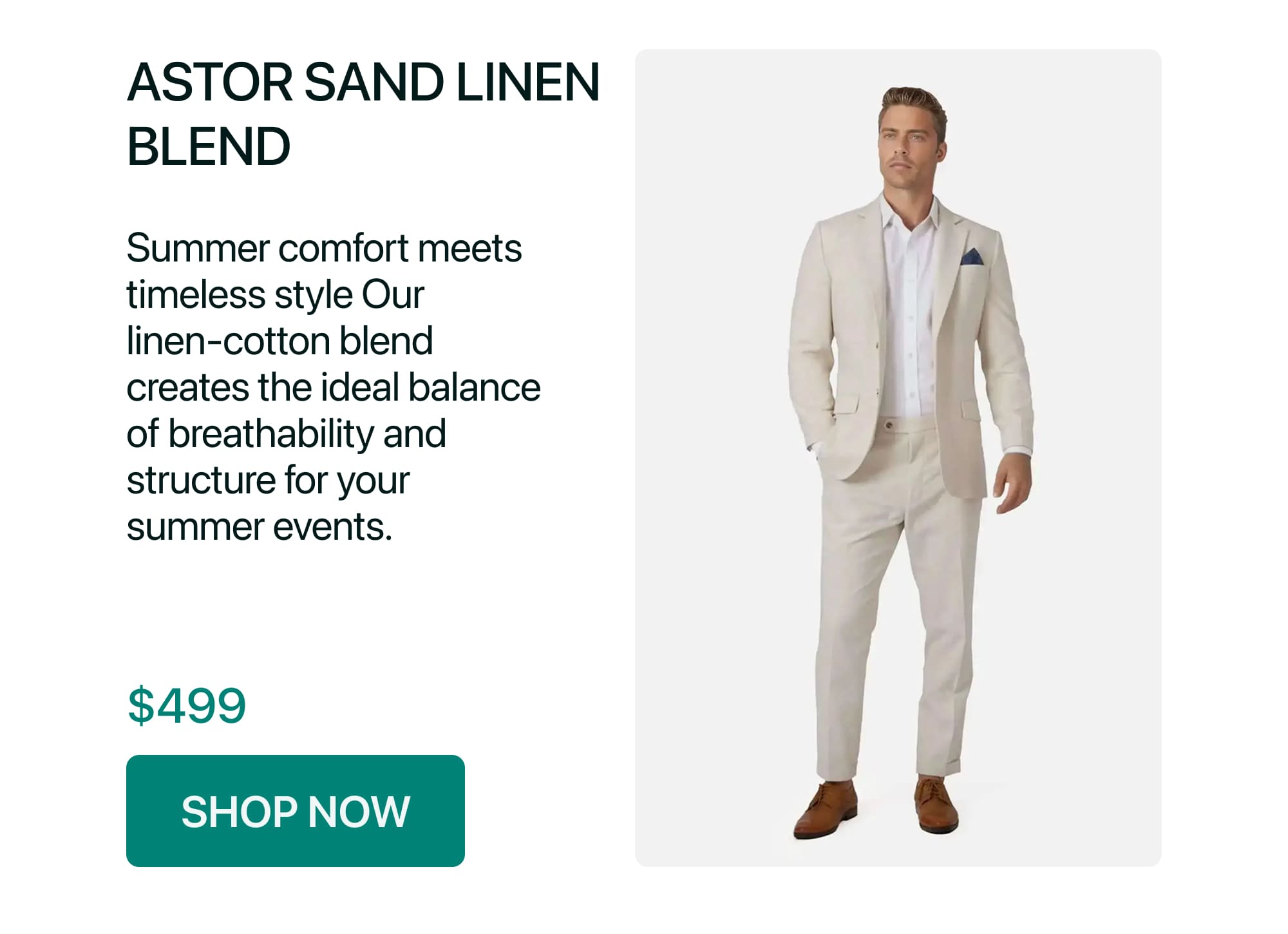 ASTOR SAND LINEN BLEND