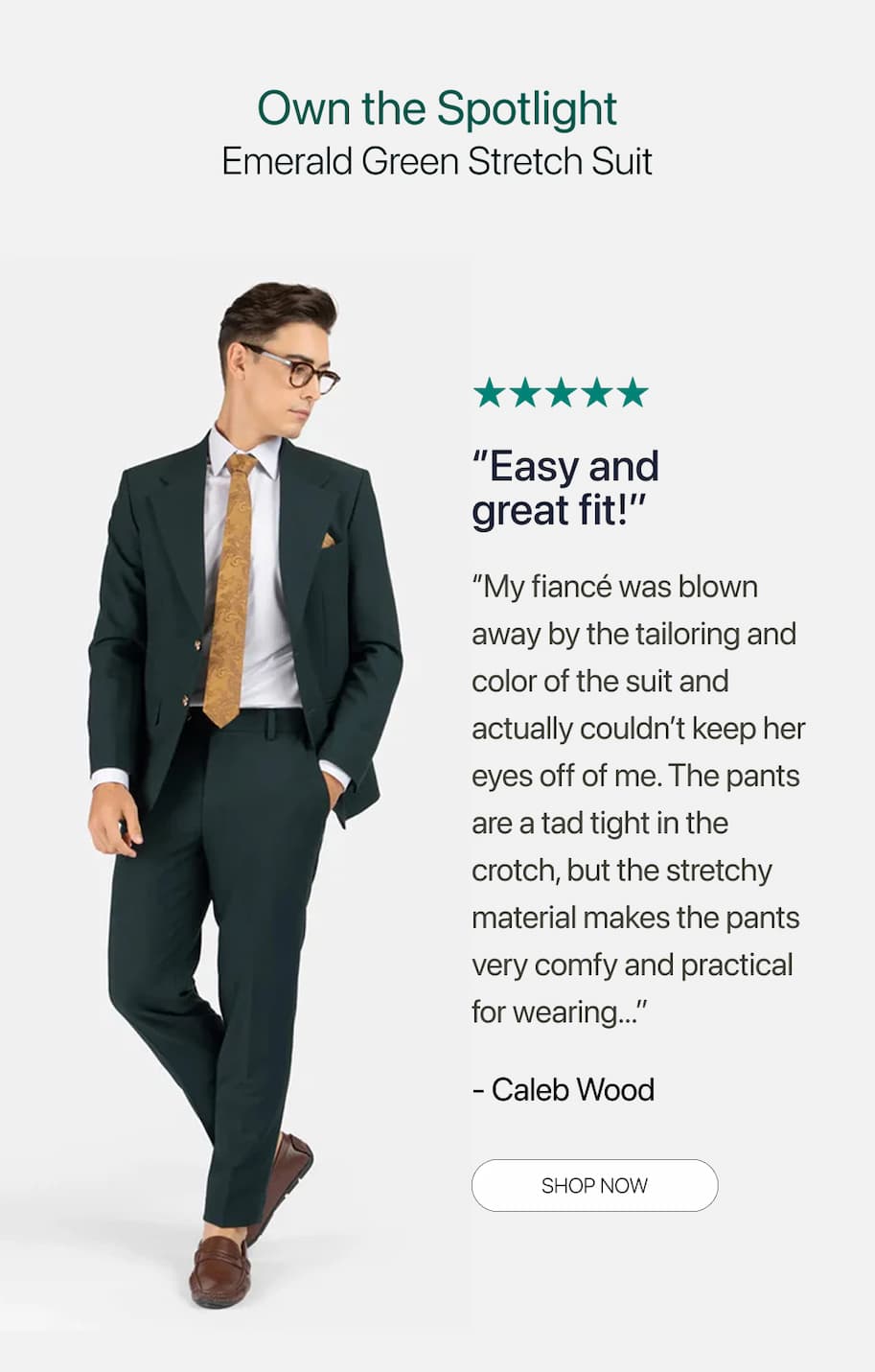 Emerald Green Stretch Suit