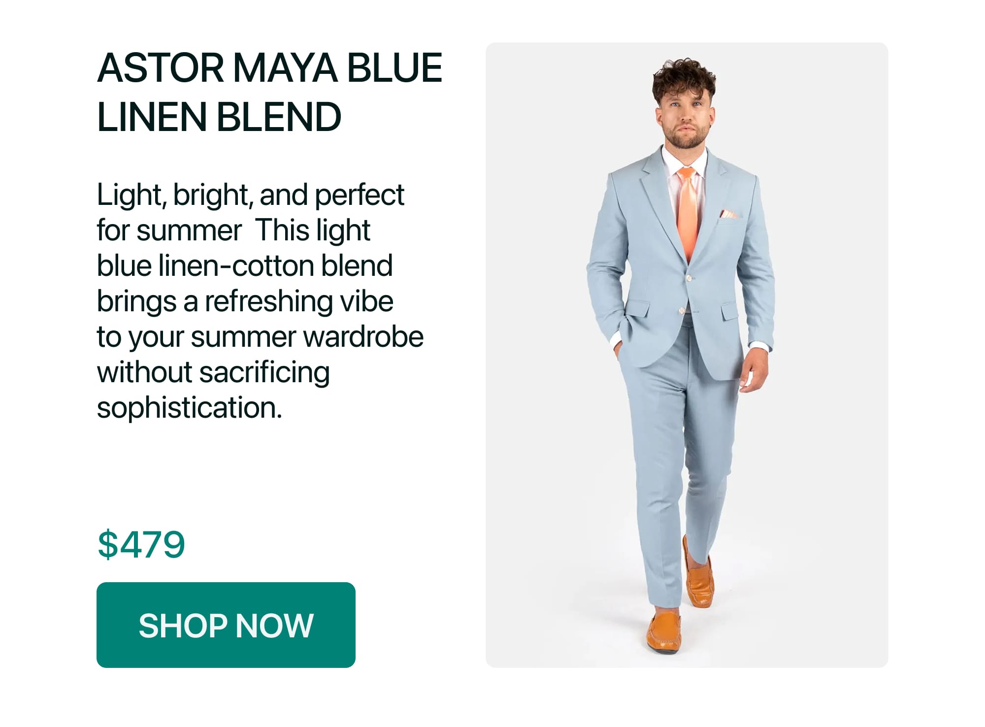 ASTOR MAYA BLUE LINEN BLEND
