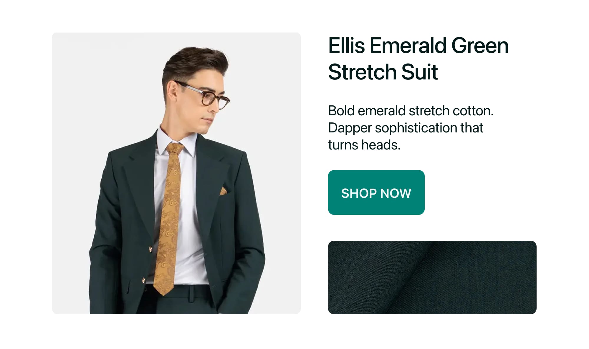 Ellis Emerald Green Stretch Suit