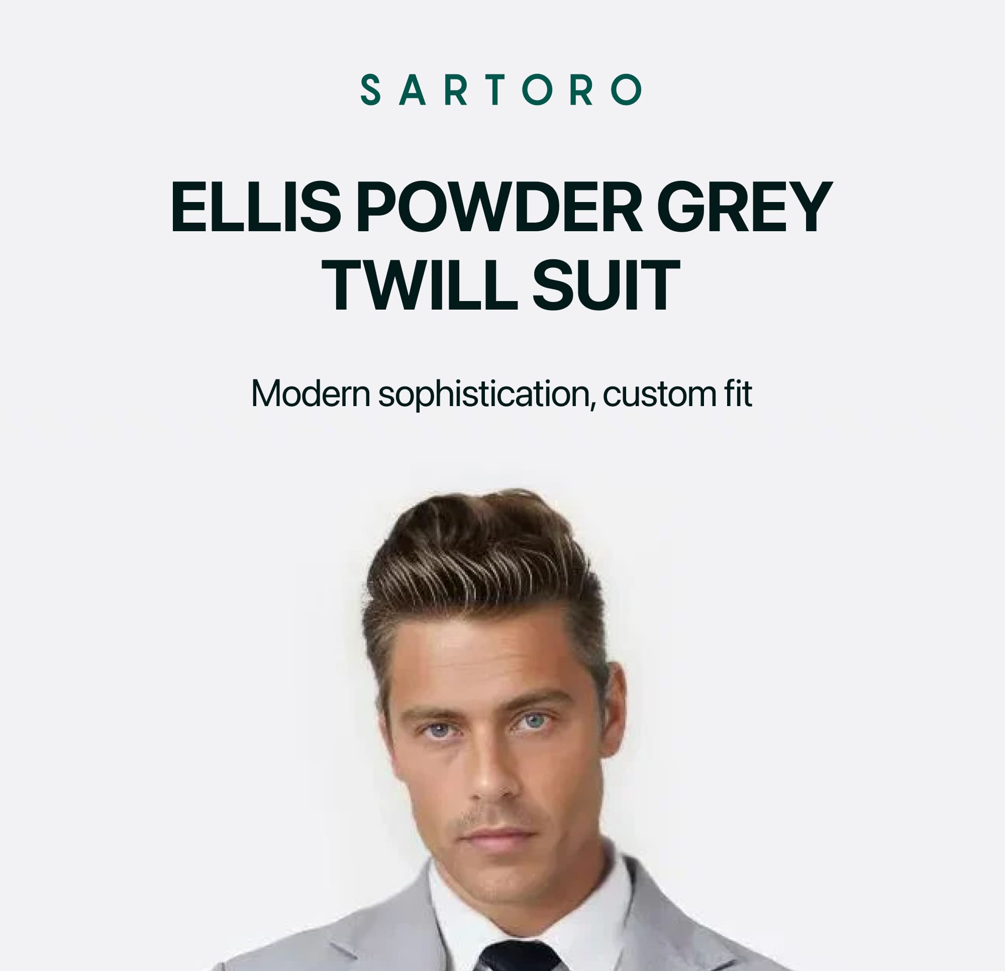 ELLIS POWDER GREY TWILL SUIT