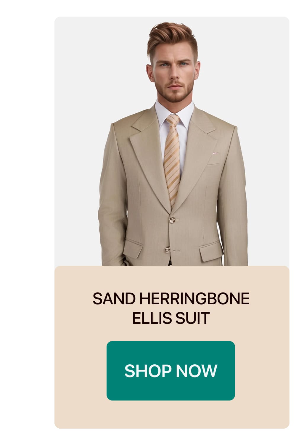 SAND HERRINGBONE ELLIS SUIT