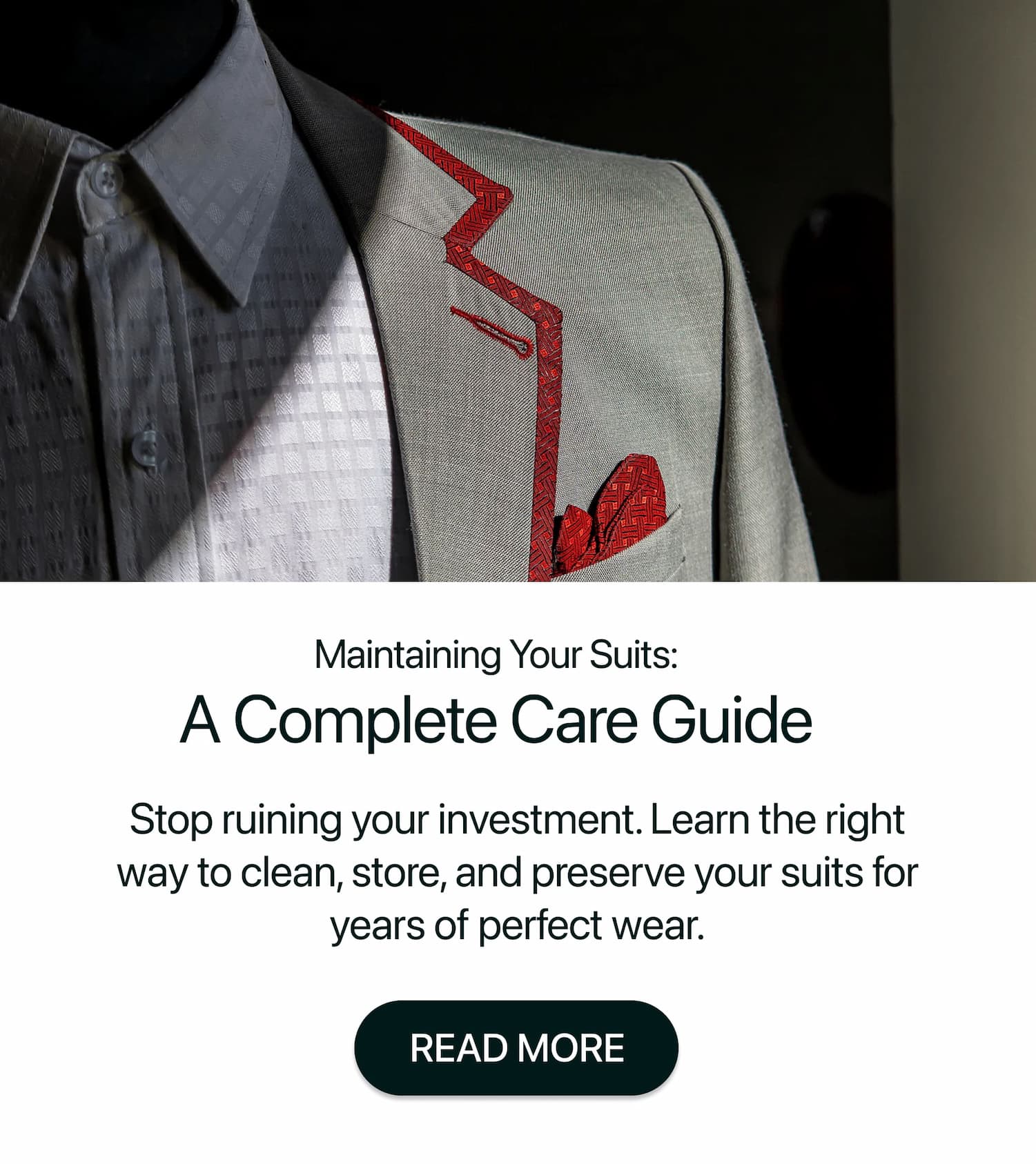 Maintaining Your Suits: A Complete Care Guide