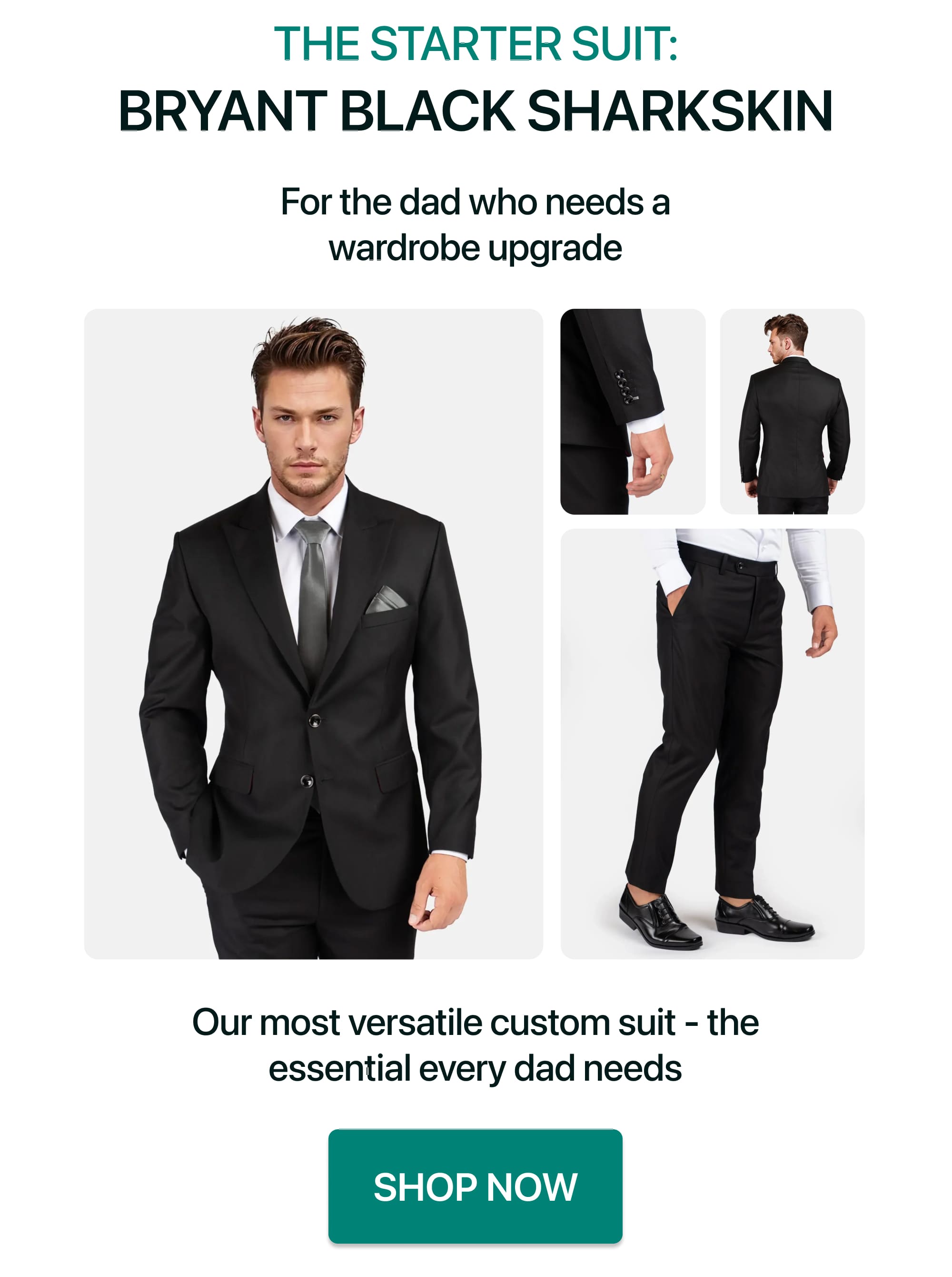 Bryant Black Sharkskin suit