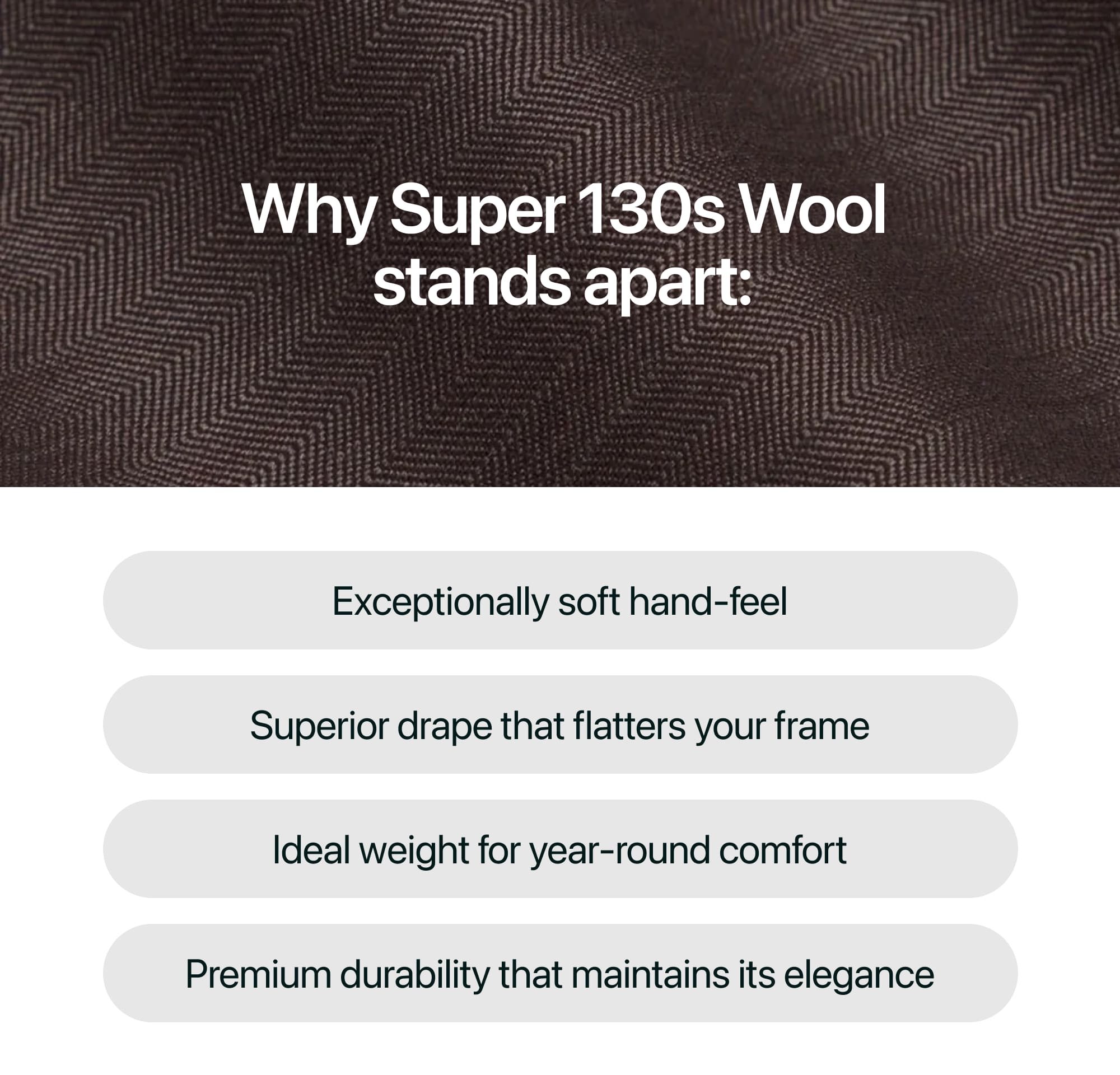 Why Super 130s wool stands apart