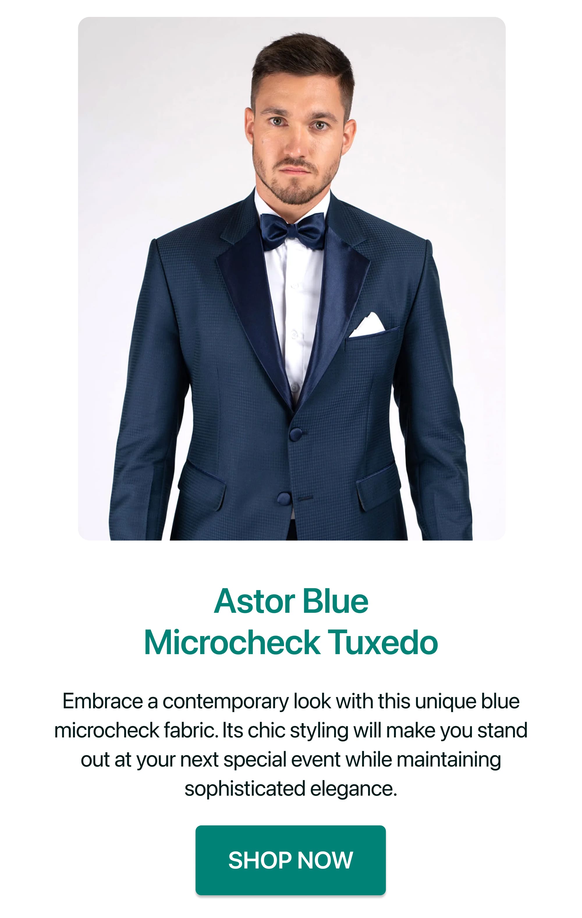 Astor Blue Microcheck Tuxedo