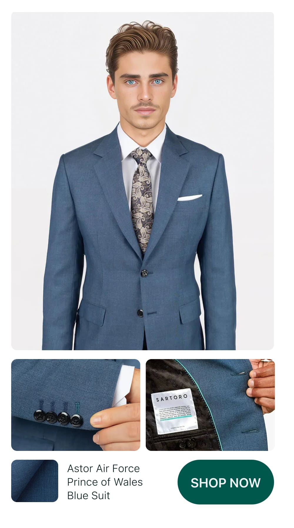 Astor Air Force Prince of Wales Blue Suit