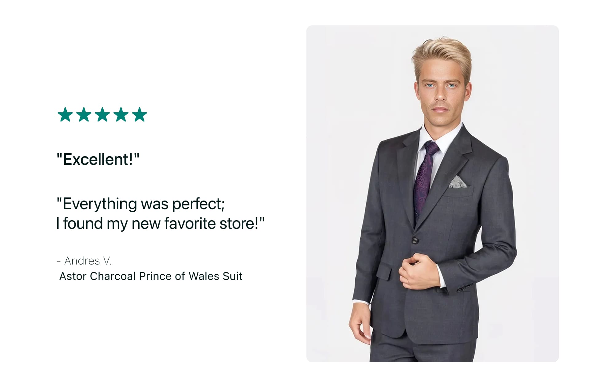 Astor Charcoal Prince of Wales Suit