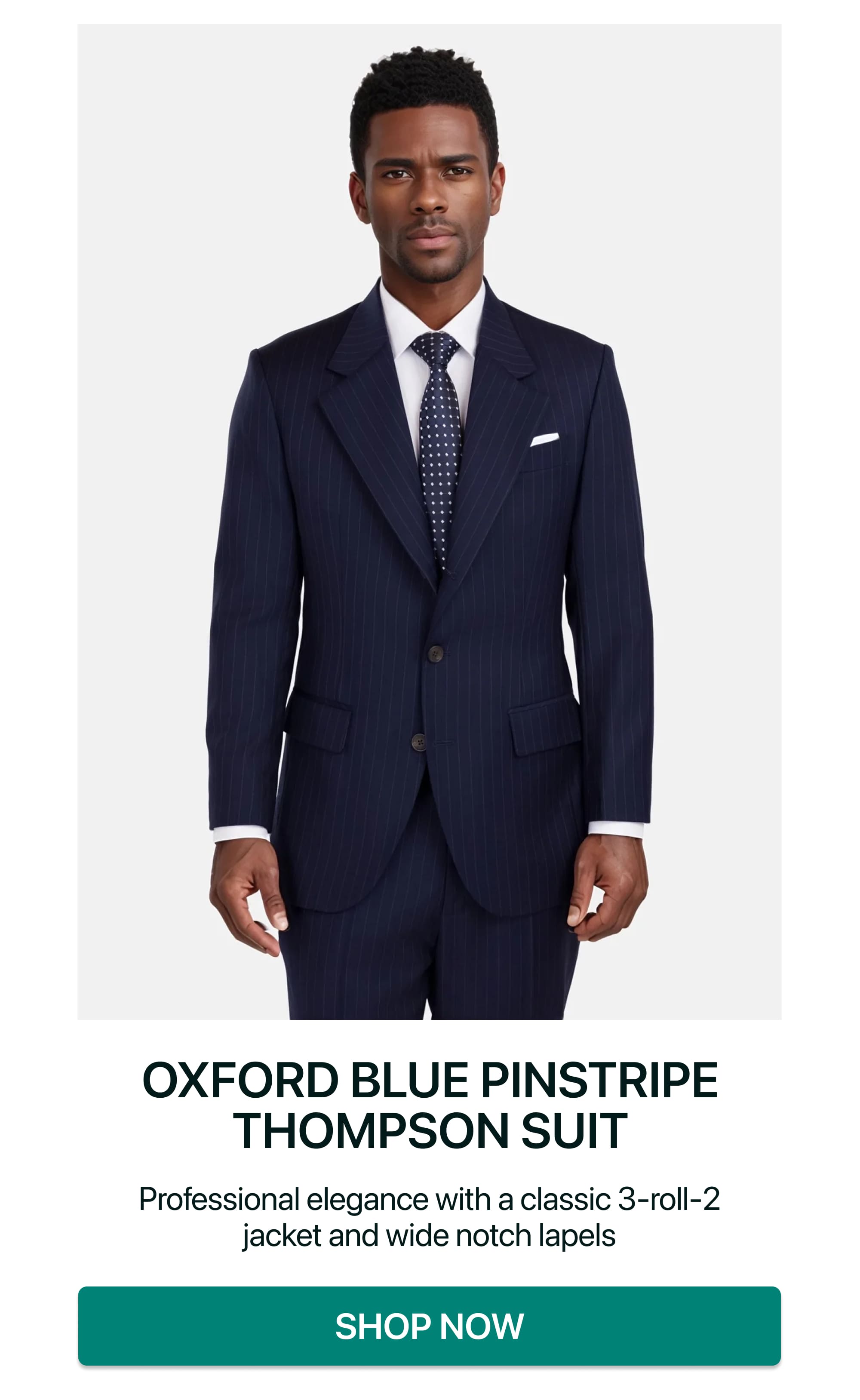 Oxford Blue Pinstripe Thompson Suit