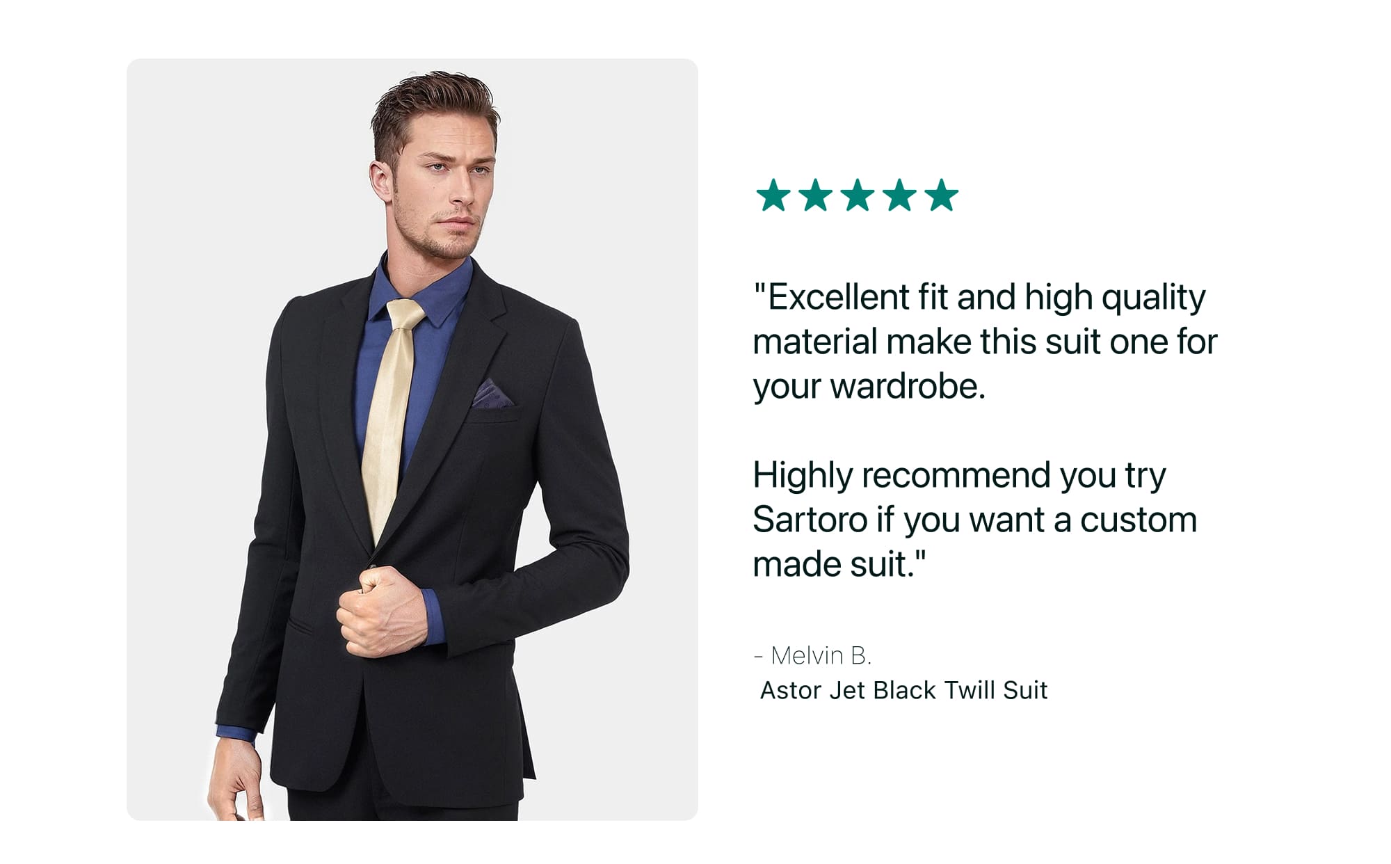 Astor Jet Black Twill Suit