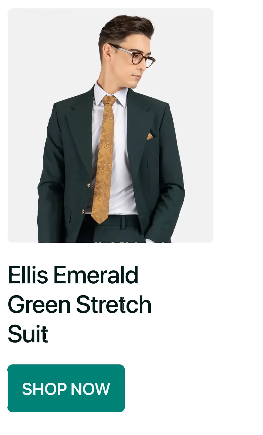 Ellis Emerald Green Stretch Suit
