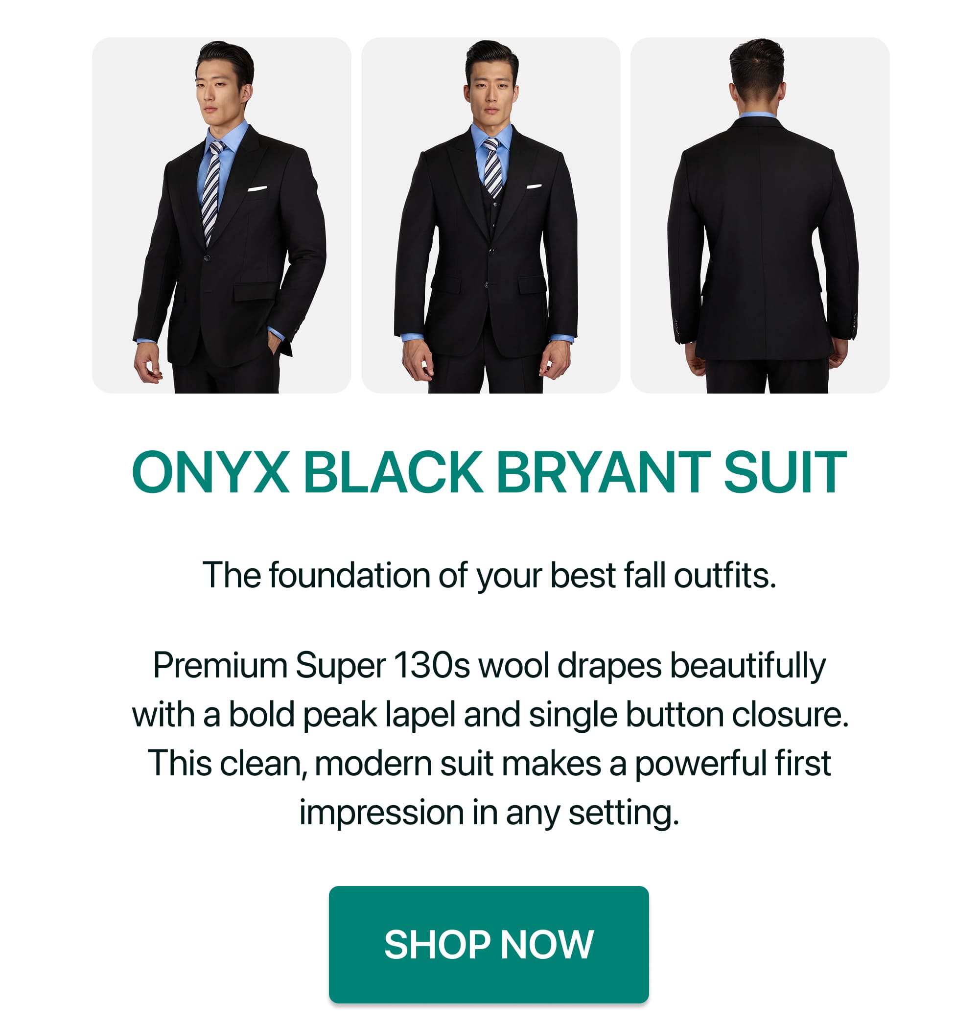 ONYX BLACK BRYANT SUIT
