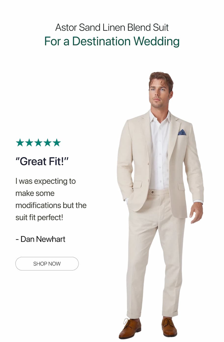 Astor Sand Linen Blend Suit