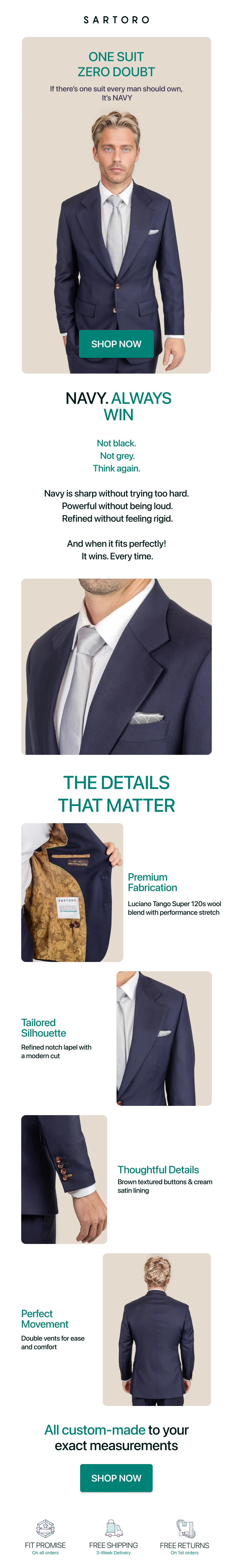 Navy suit always win 