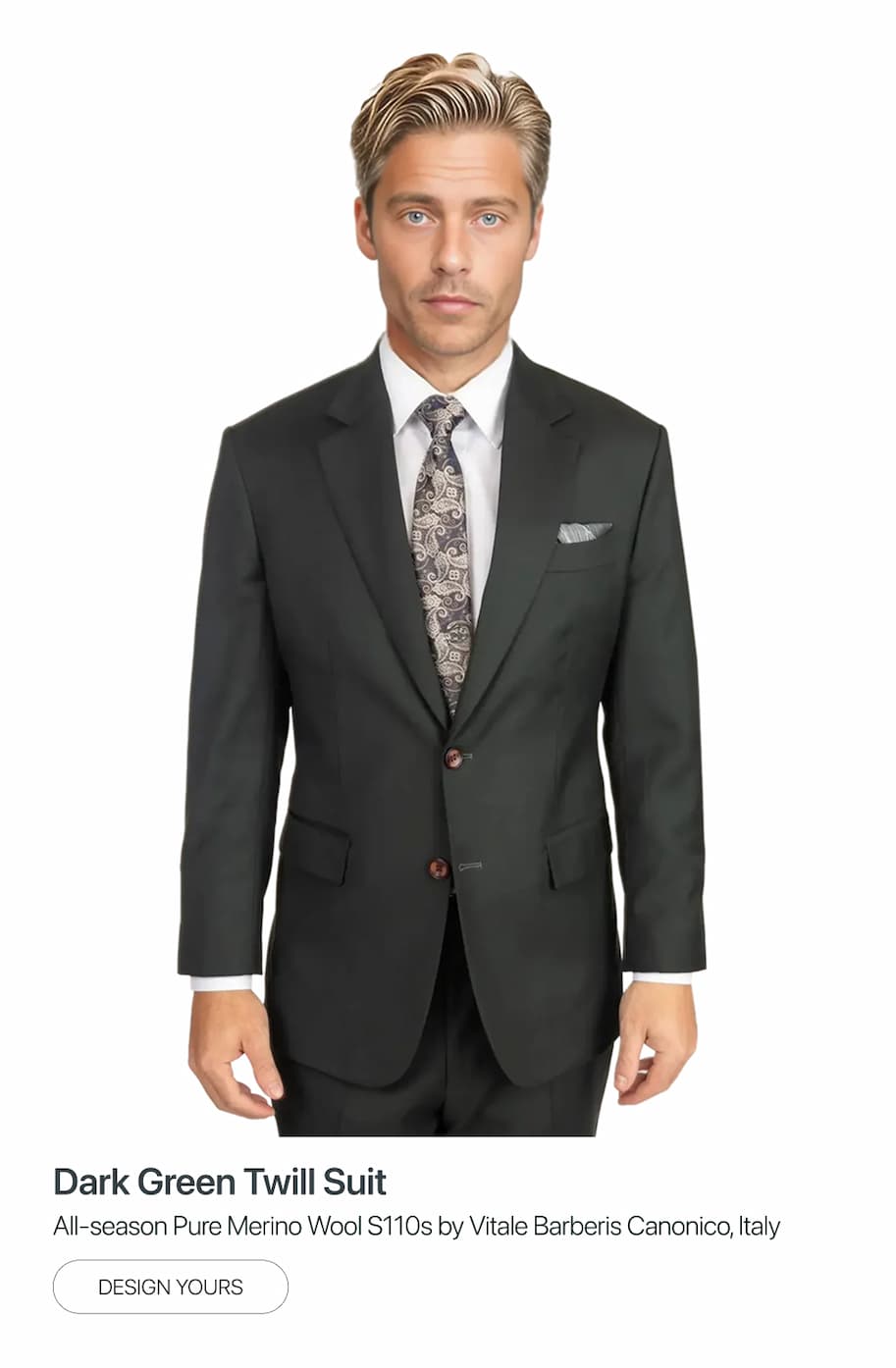 Dark Green Twill Suit