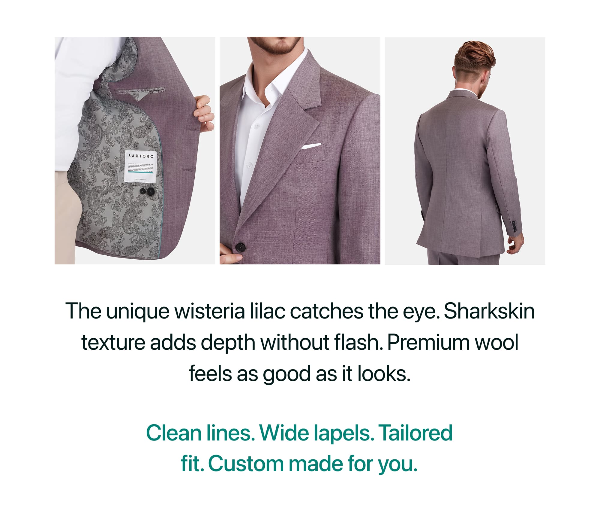 WISTERIA LILAC SHARKSKIN SUIT