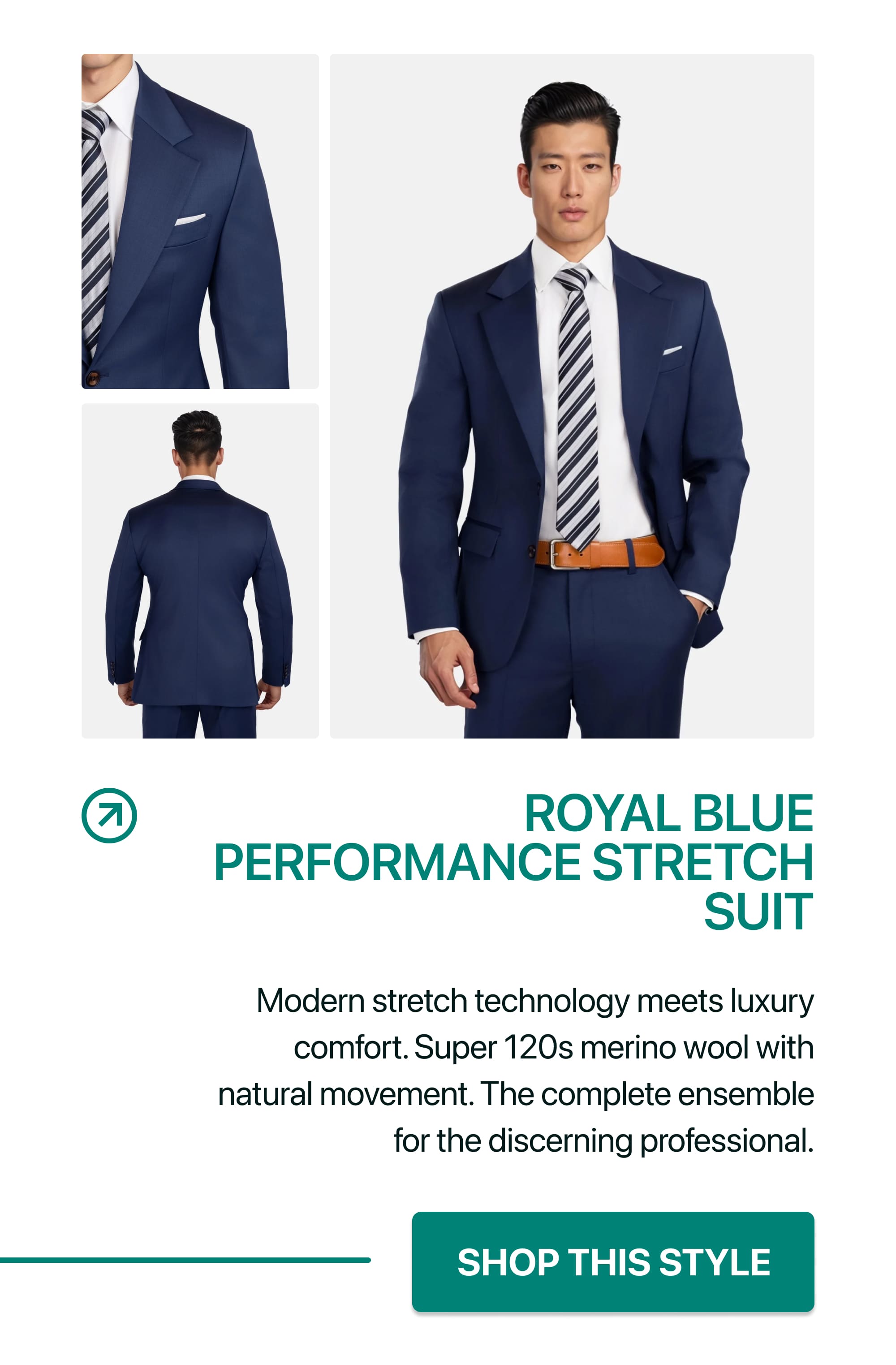 ROYAL BLUE PERFORMANCE STRETCH SUIT