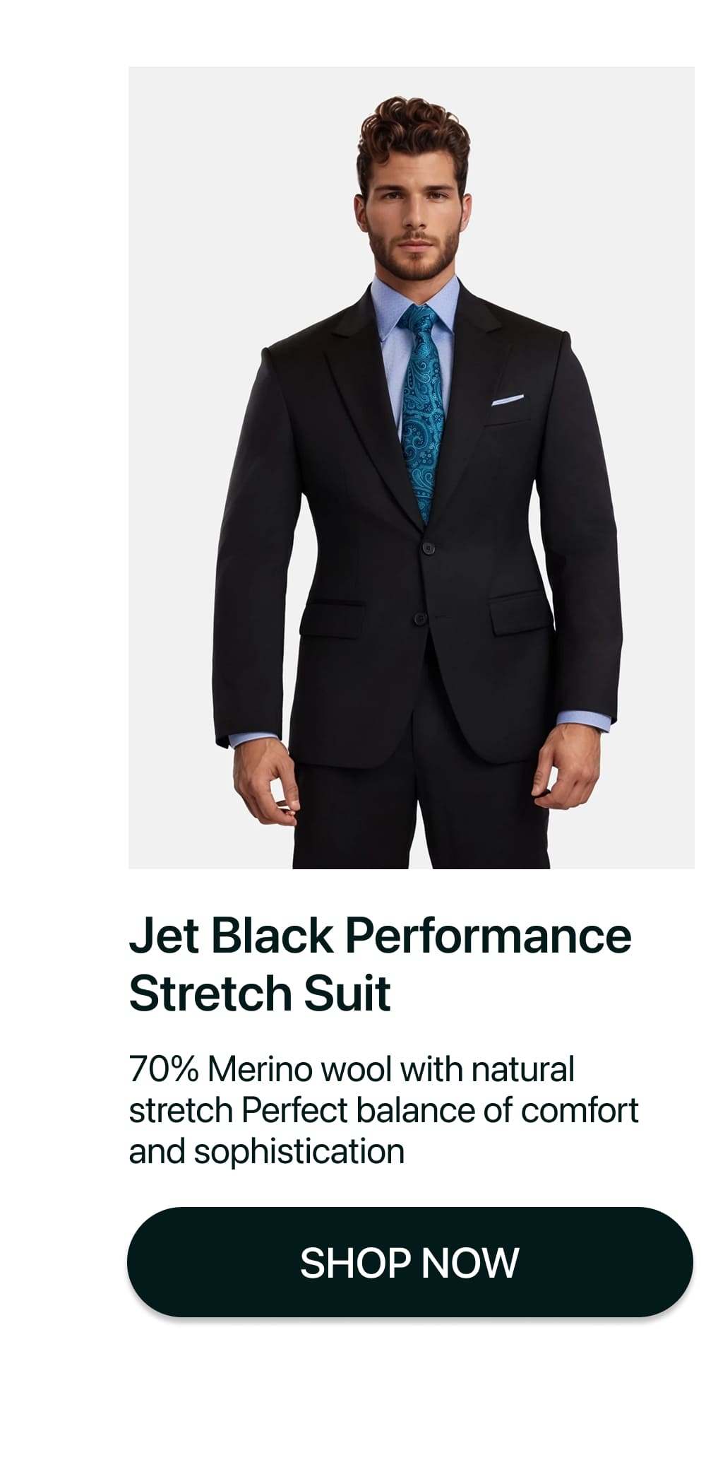 Jet Black Performance Stretch Suit