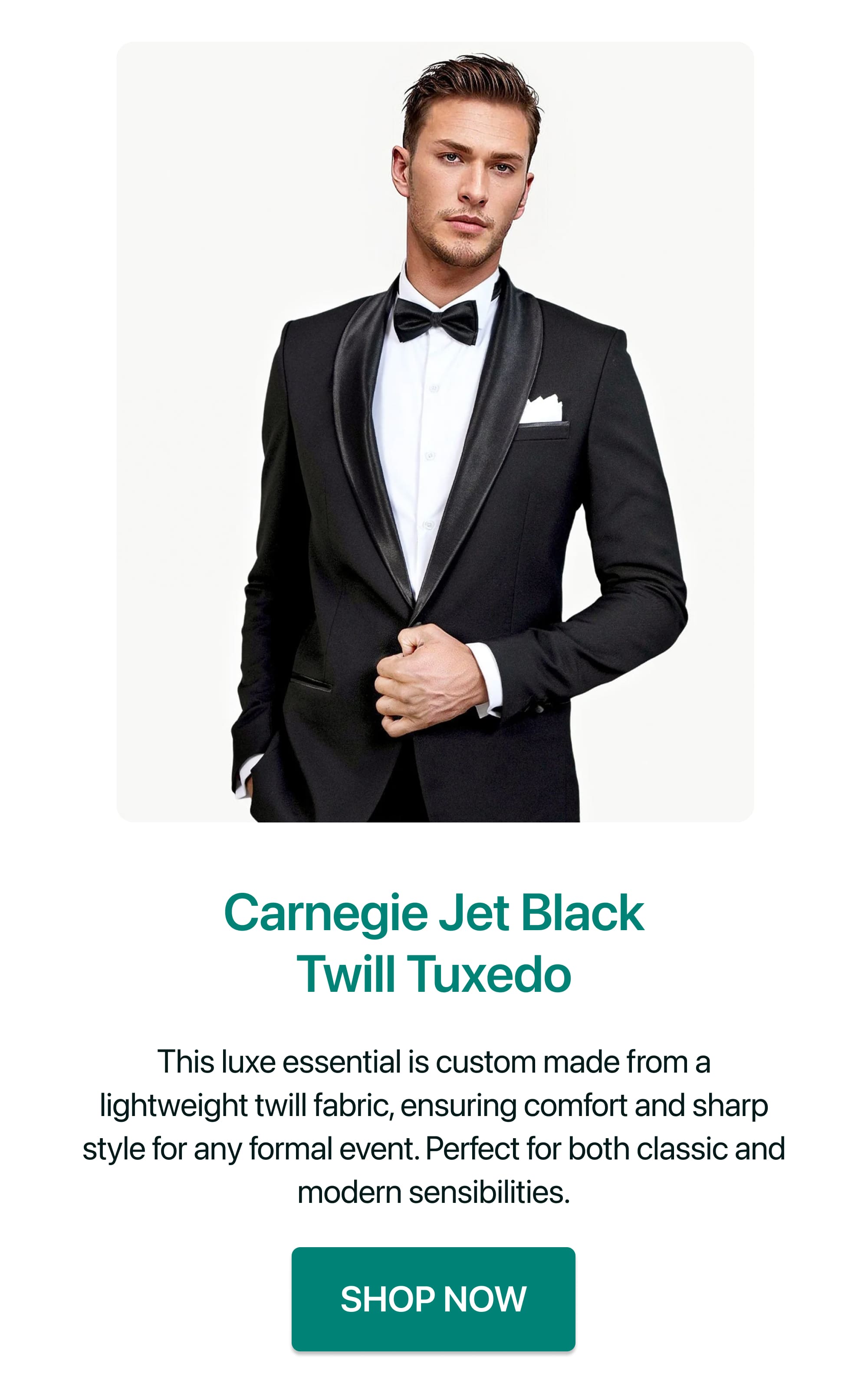 Carnegie Jet Black Twill Tuxedo