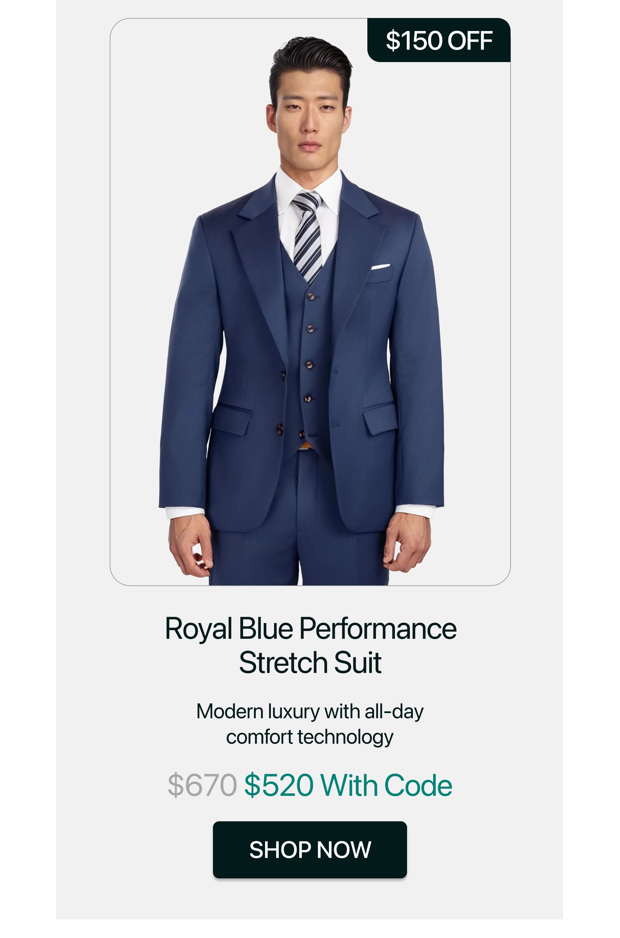 Royal Blue Performance Stretch Suit