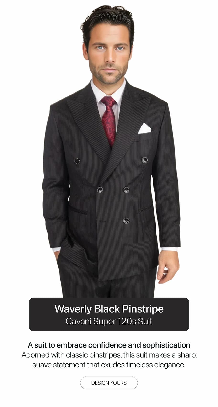 Waverly Black Pinstripe Suit