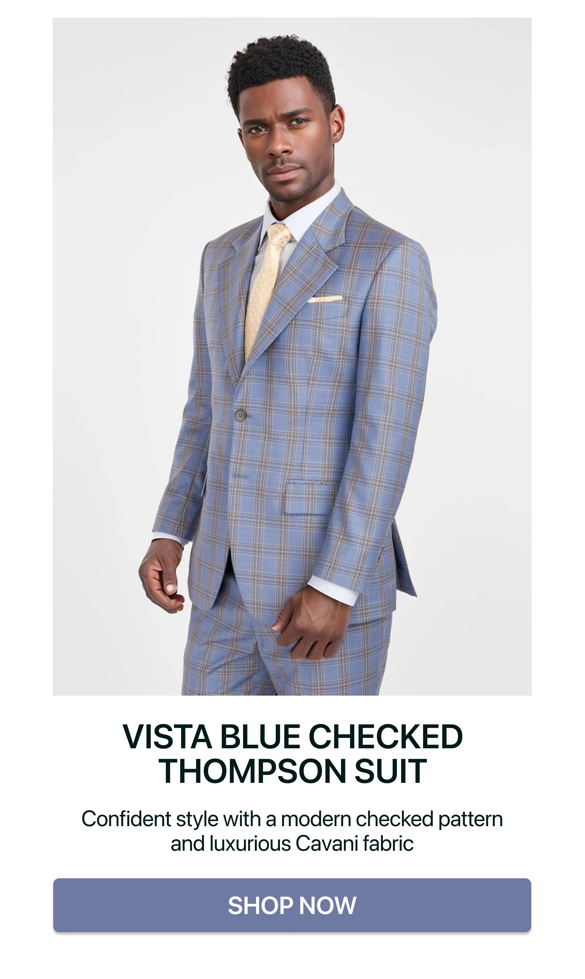 VISTA BLUE CHECKED THOMPSON SUIT