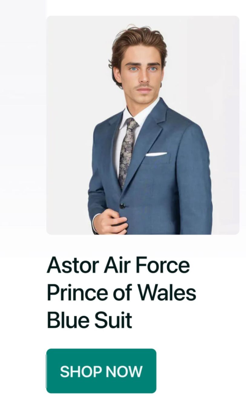 Astor Air Force Prince of Wales Blue Suit