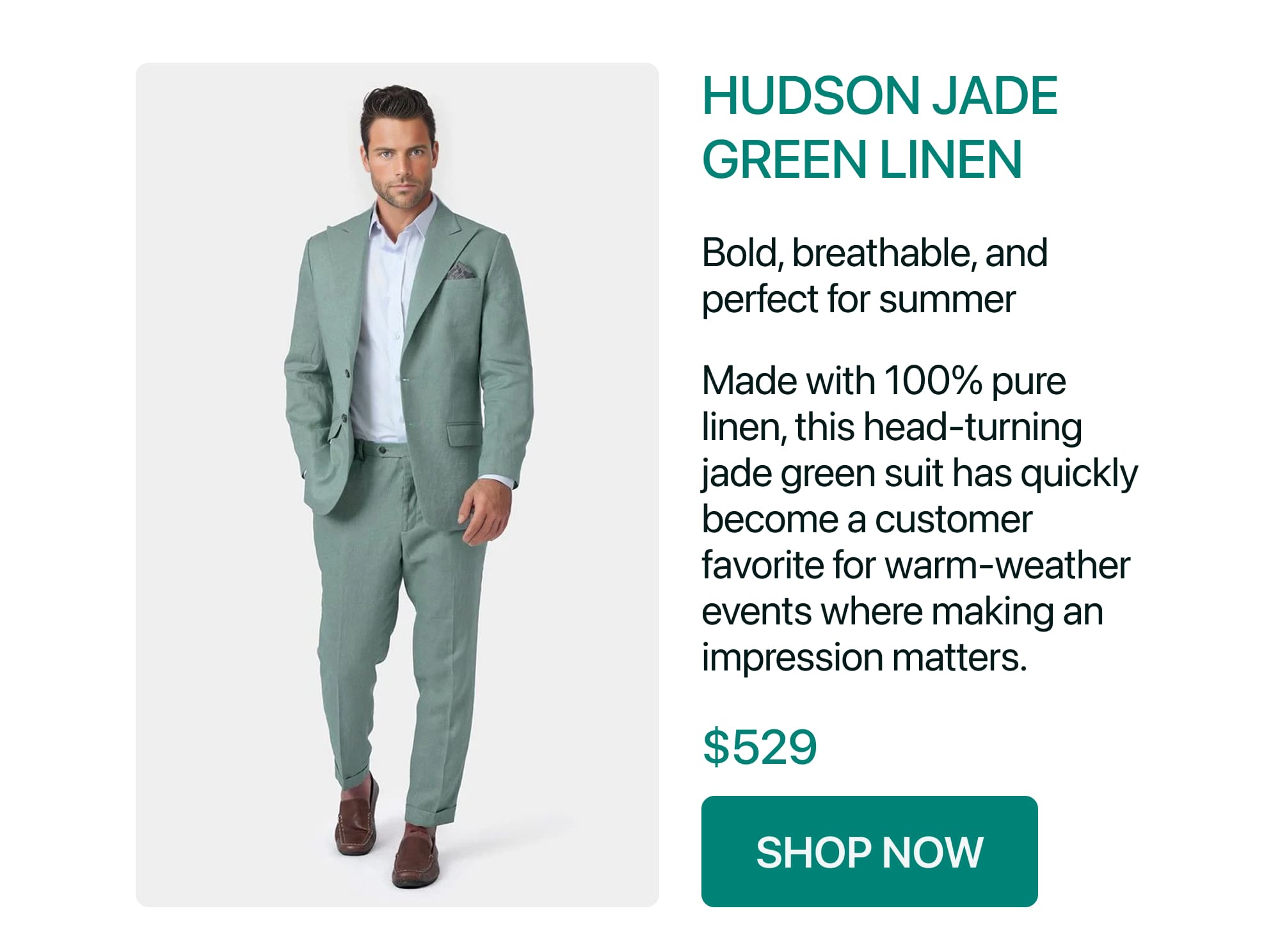 HUDSON JADE GREEN LINEN