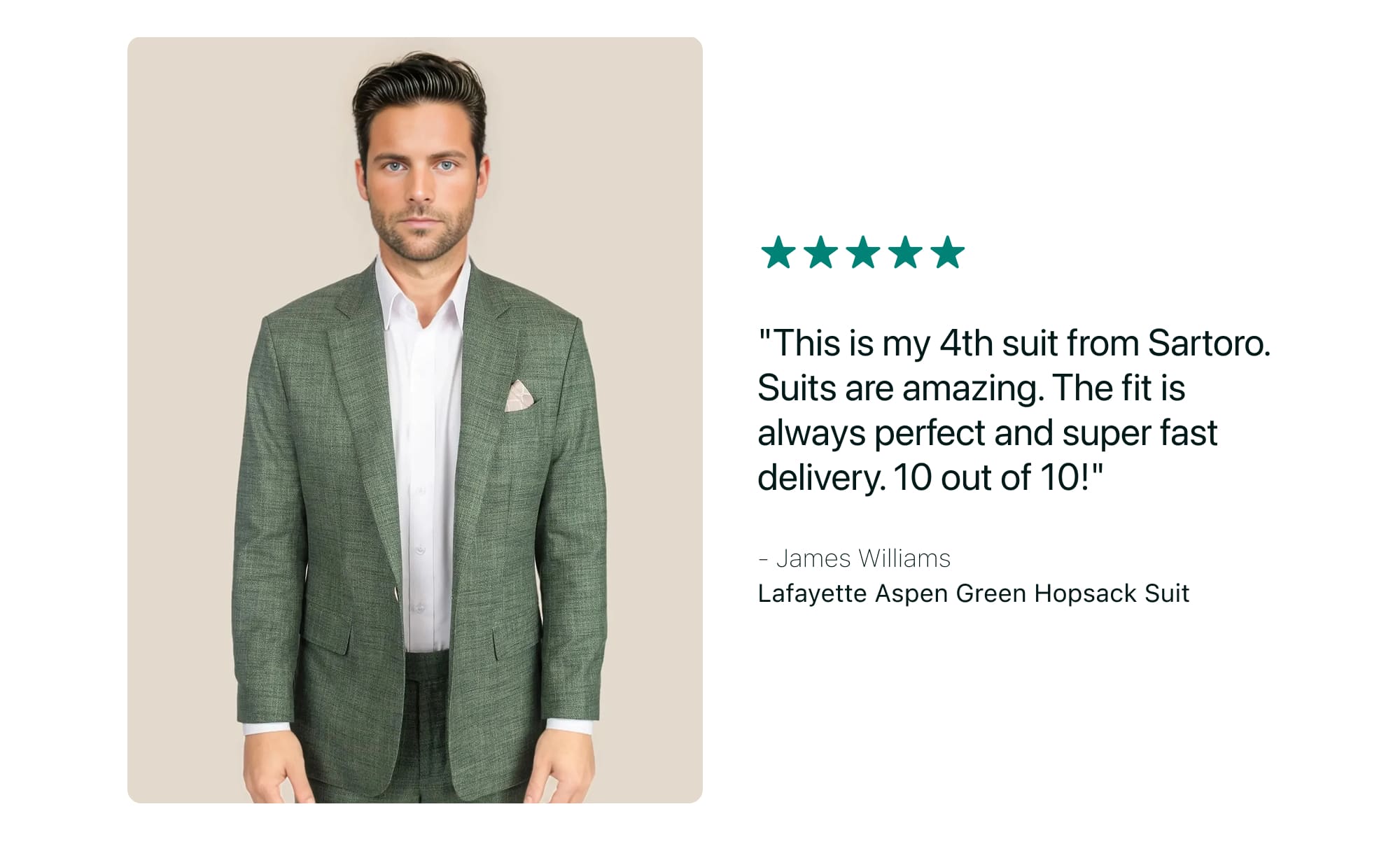 Lafayette Aspen Green Hopsack Suit