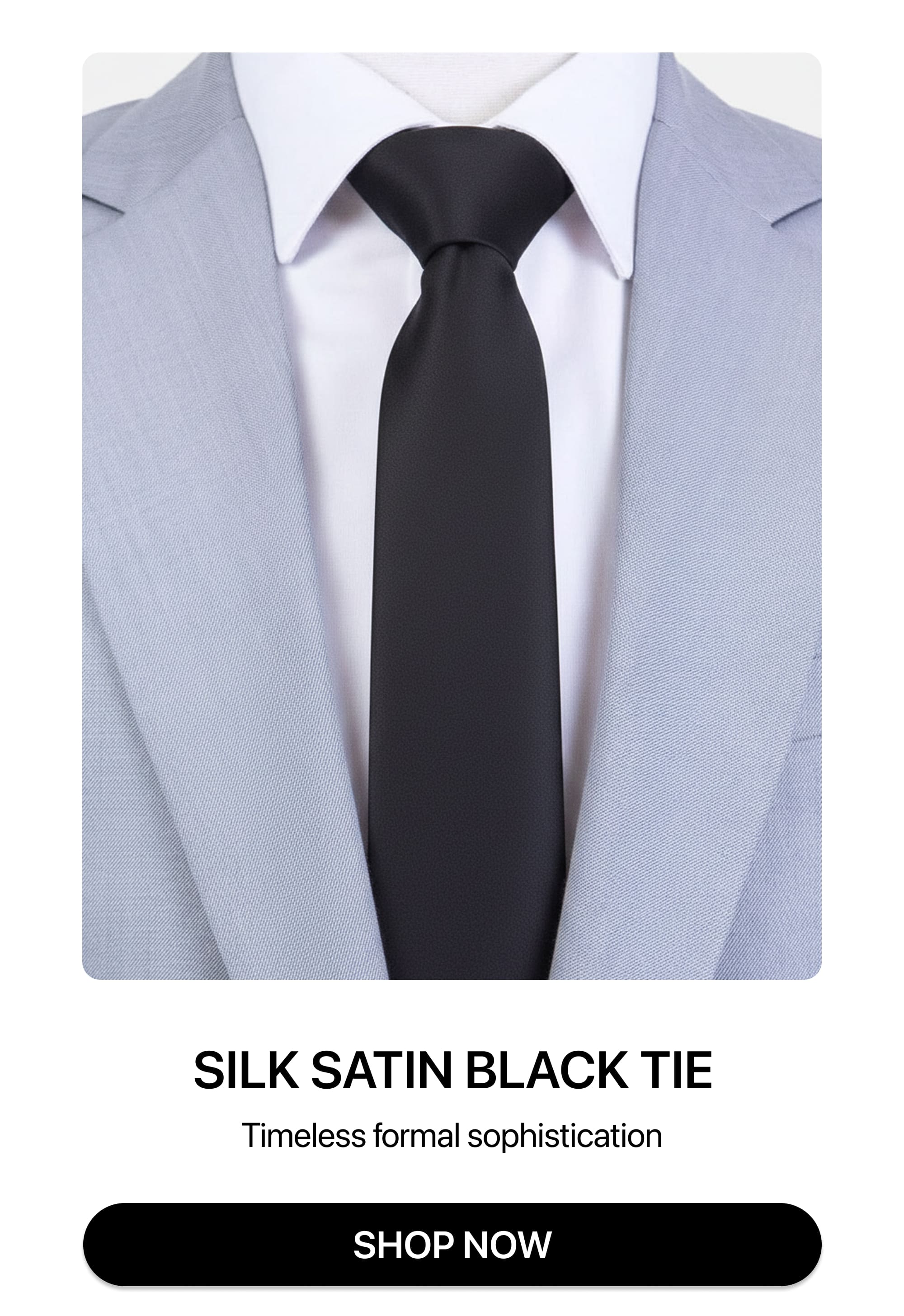 Silk Satin Black Tie