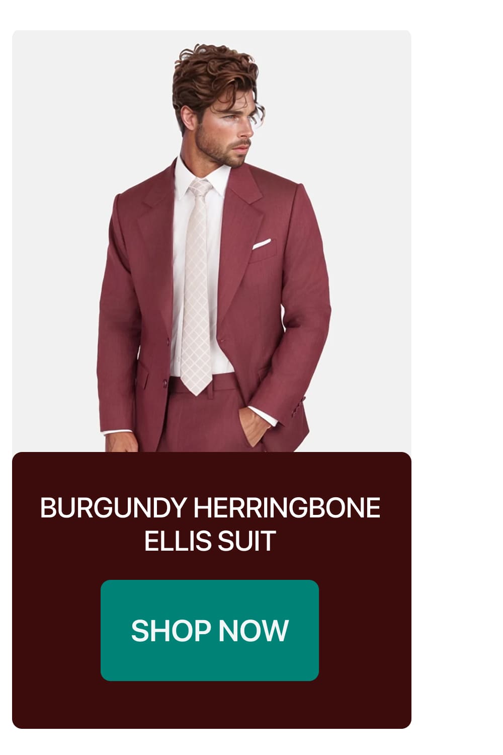 BURGUNDY HERRINGBONE ELLIS SUIT