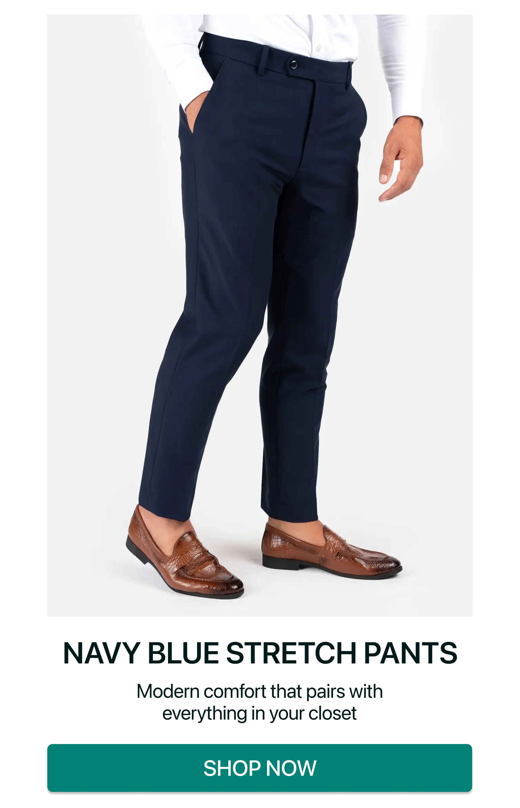Navy Blue Stretch Pants