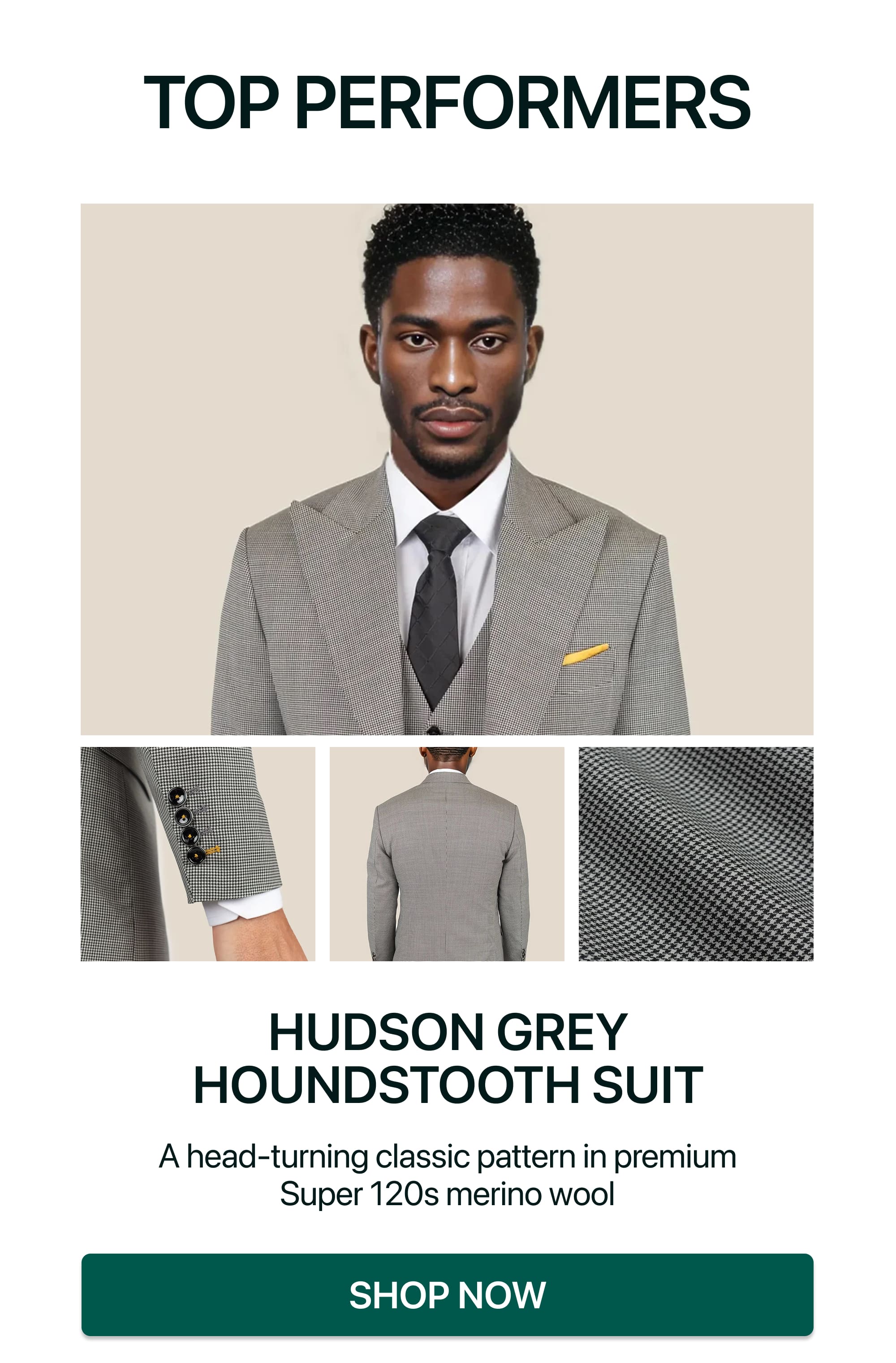 HUDSON GREY HOUNDSTOOTH SUIT