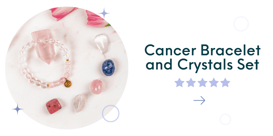 Cancer Bracelet and Crystals Set - Turn On Images!