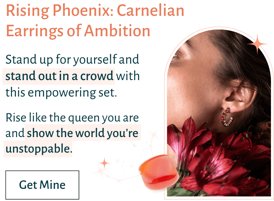 Rising Phoenix: Carnelian Earrings of Ambition - Turn On Images!