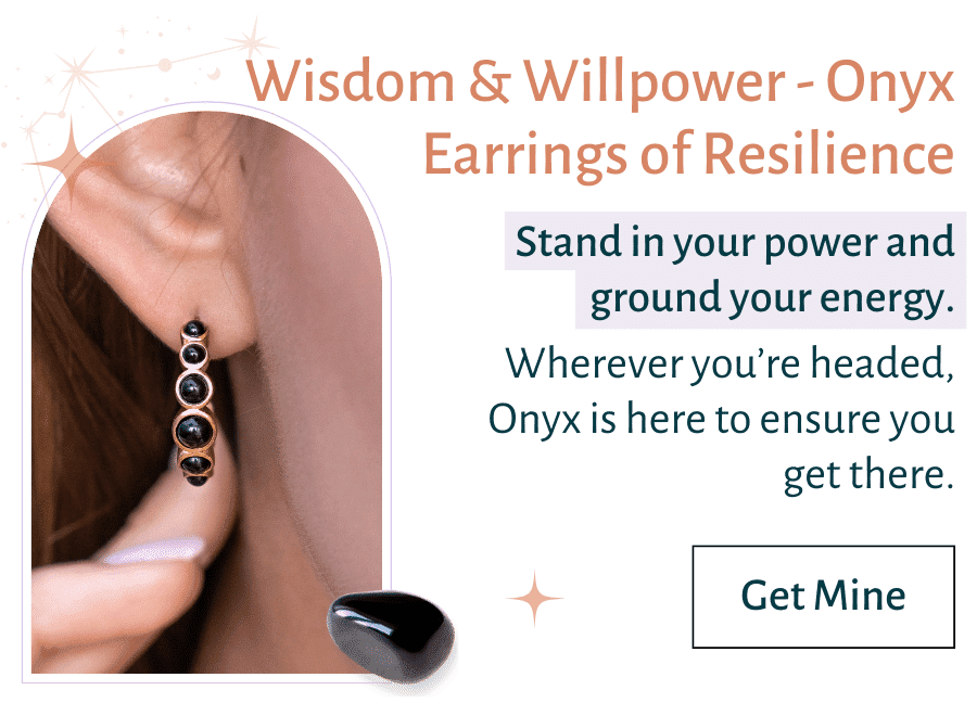 Wisdom & Willpower - Onyx Earrings of Resilience - Turn On Images!