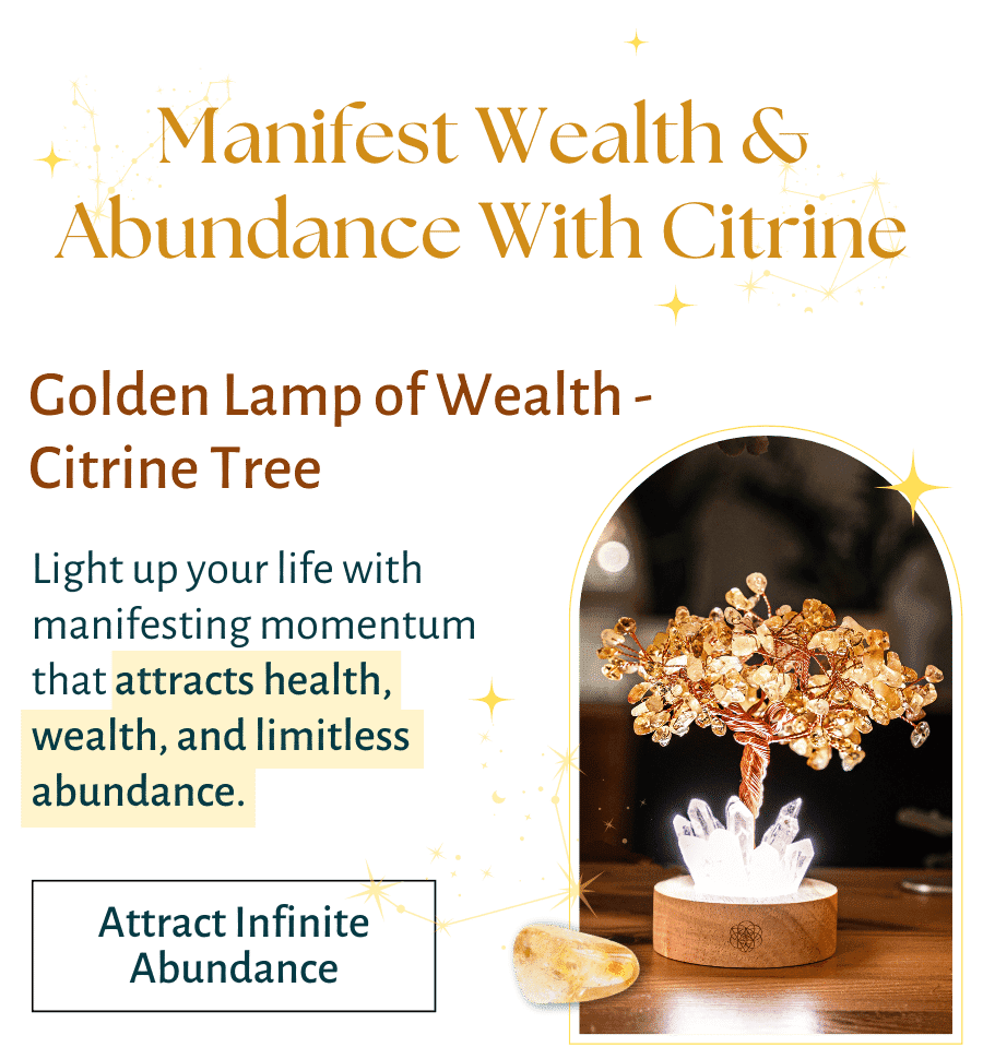 Golden Lamp of Wealth - Citrine Tree