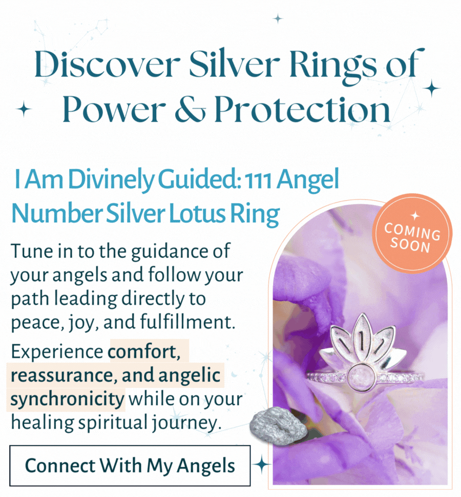 I Am Divinely Guided: 111 Angel Number Silver Lotus Ring