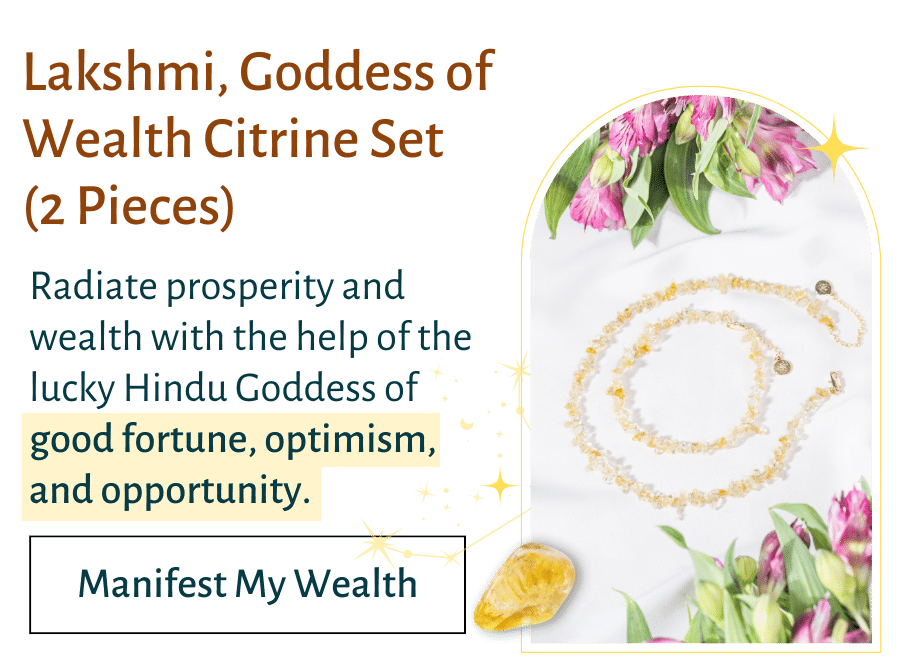 Lakshmi, Goddess of Wealth Citrine Set (2 Pieces)