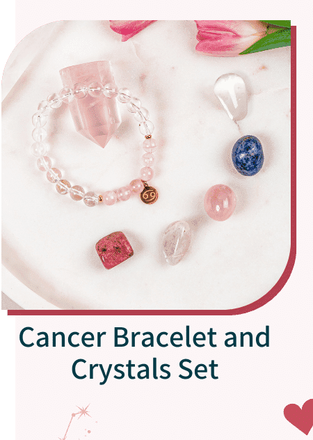 Cancer Bracelet and Crystals Set - Turn On Images!