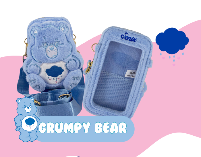 Introducing Care Bears™ Plush Crossbody Phone Wallet - Grumpy Bear | Exclusively By Sonix