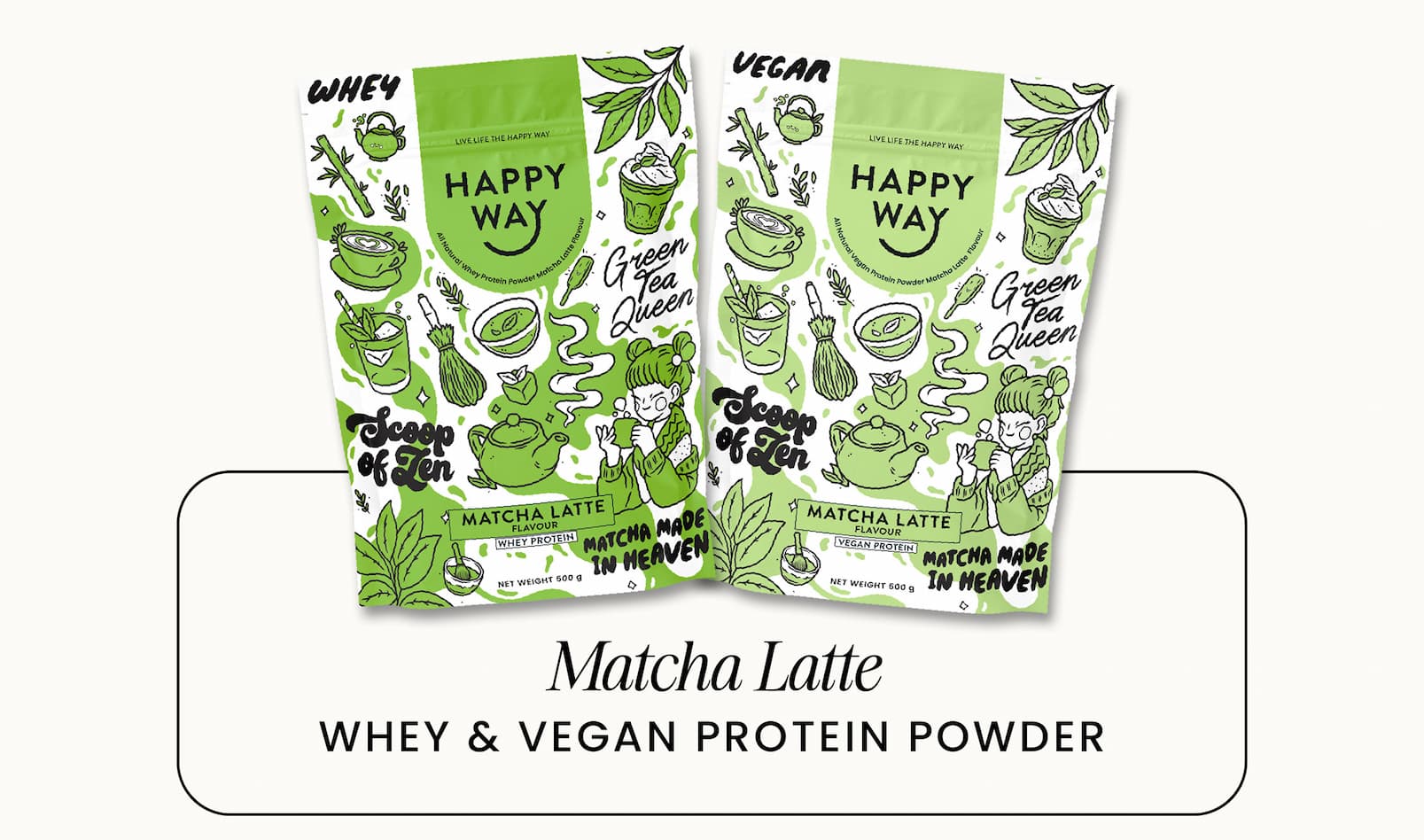 MATCHA LATTE WHEY & VEGAN PROTEIN POWDER