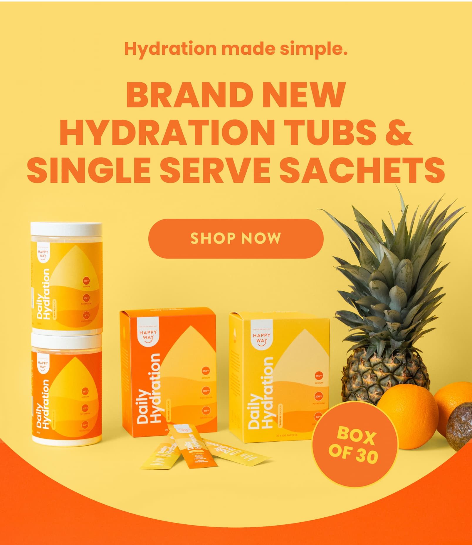 Hydration made simple.   BRAND NEW  HYDRATION TUBS &  SINGLE SERVE SACHETS 