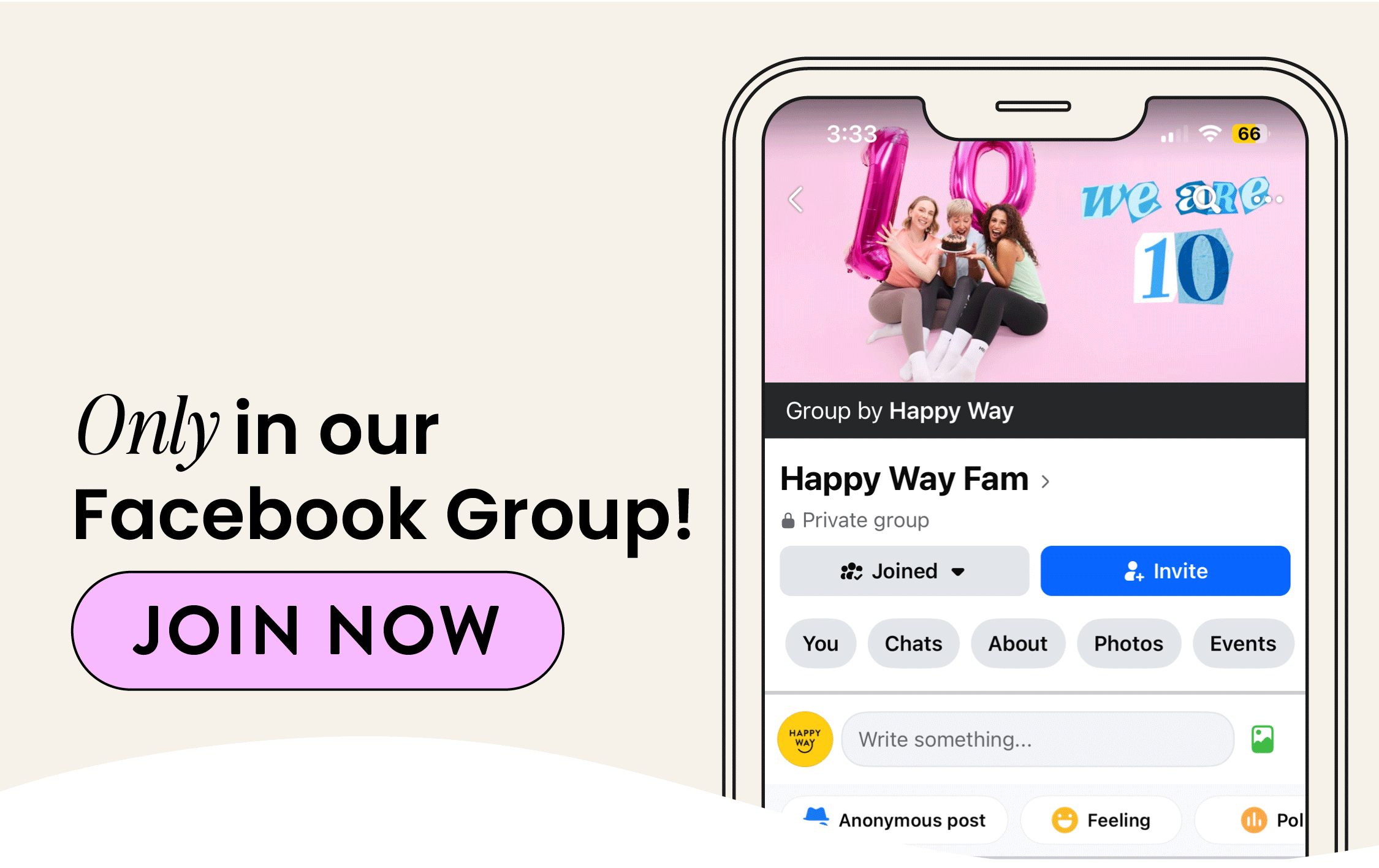 4 PRIZES.  4 WINNERS.  EVERY MONTH.   Only in our Facebook Group!  JOIN NOW  CTA  Hey, Happy Fam!  Starting this month, our Facebook Group  is about to get a whole lot more fun.    We're shaking things up and inviting YOU  to share your stories, tips, and wins.  JOIN THE CHALLENGE CTA