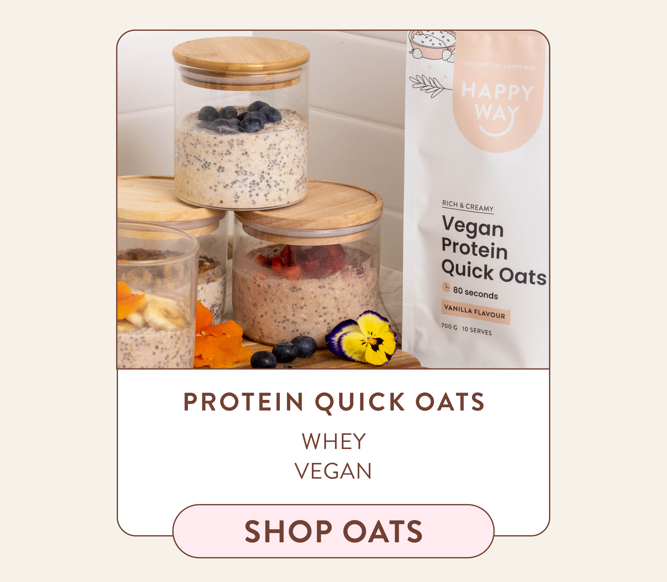 PROTEIN QUICK OATS  WHEY  VEGAN  SHOP OATS