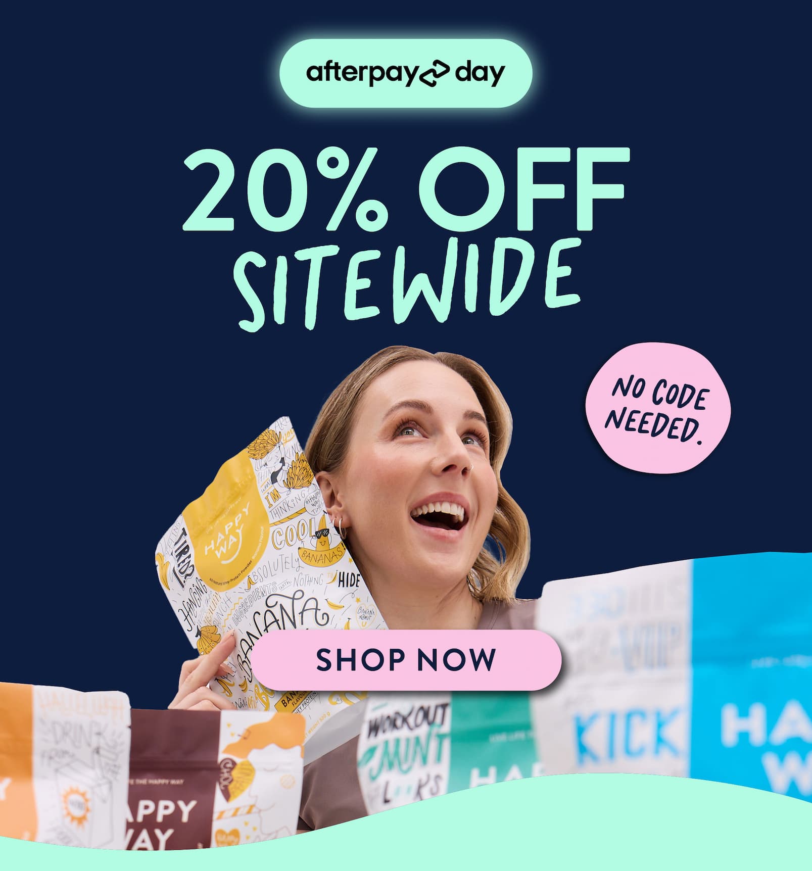 AFTERPAY DAY SALE  20% OFF SITEWIDE No code needed.   SHOP NOW 
