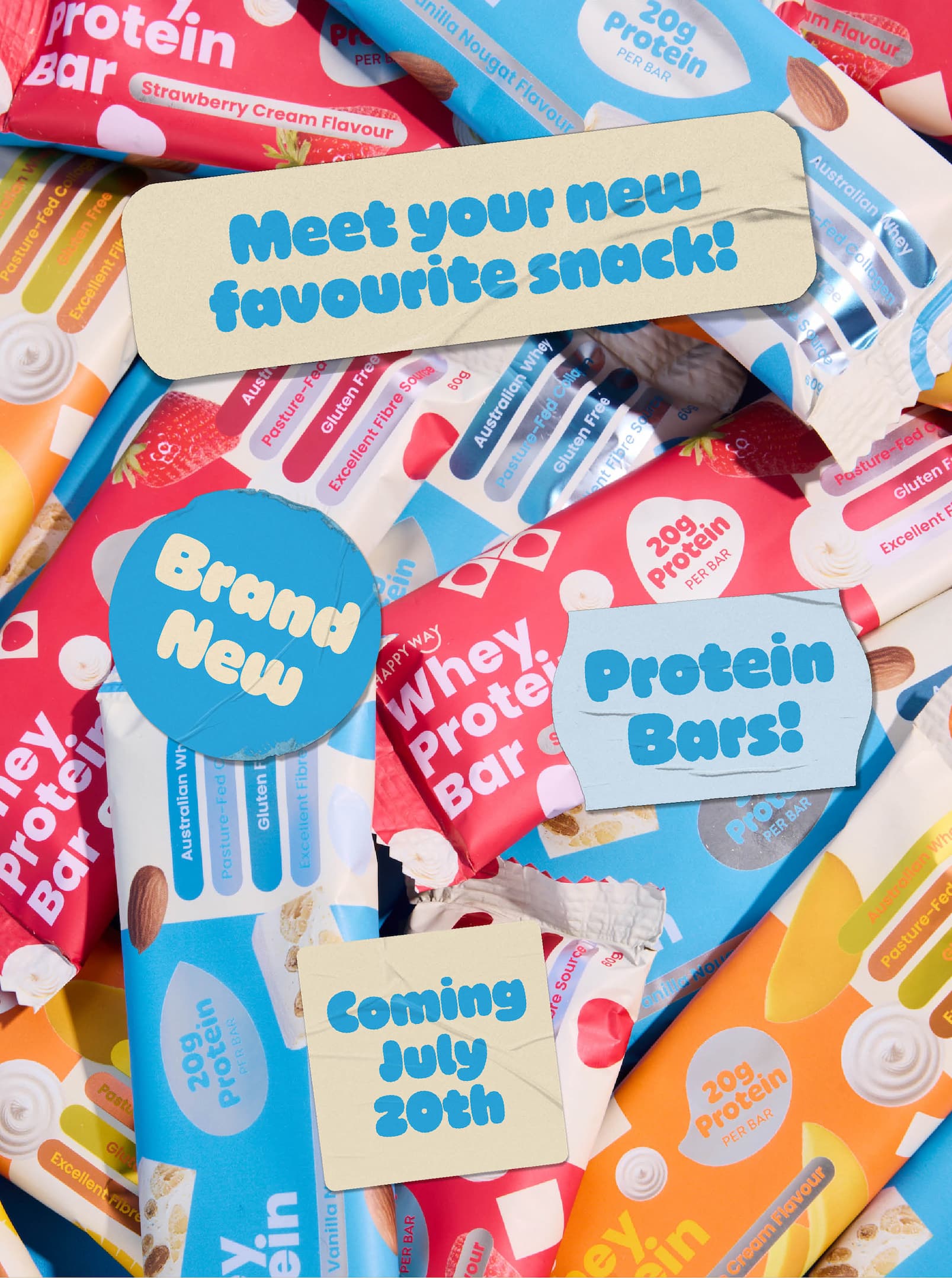 Meet your new favourite snack!  BRAND NEW  PROTEIN BARS  Coming July 20th