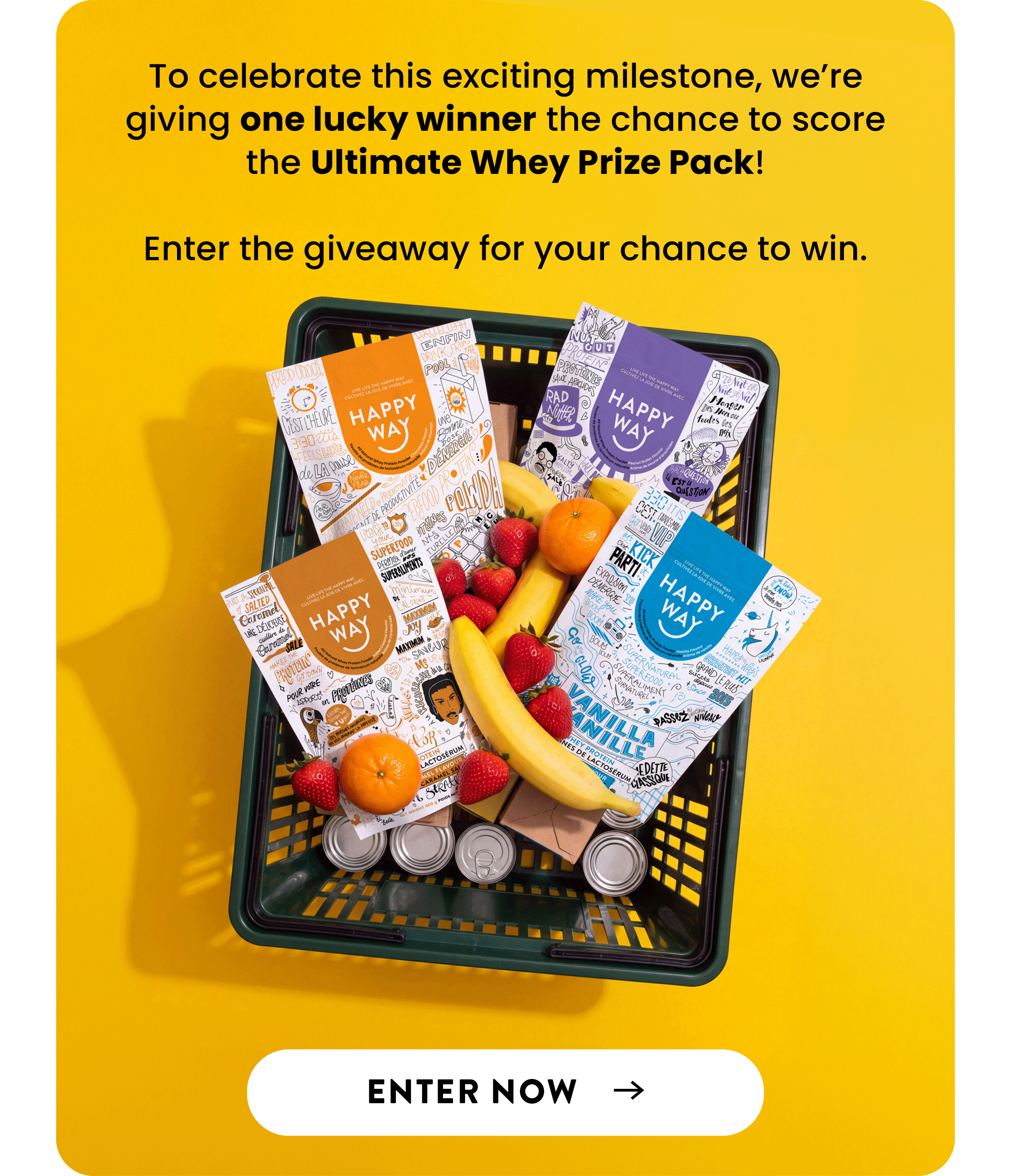 To celebrate this exciting milestone, we're giving one lucky winner the chance to score the Ultimate Whey Prize Pack!  Enter the giveaway for your chance to win! ENTER NOW